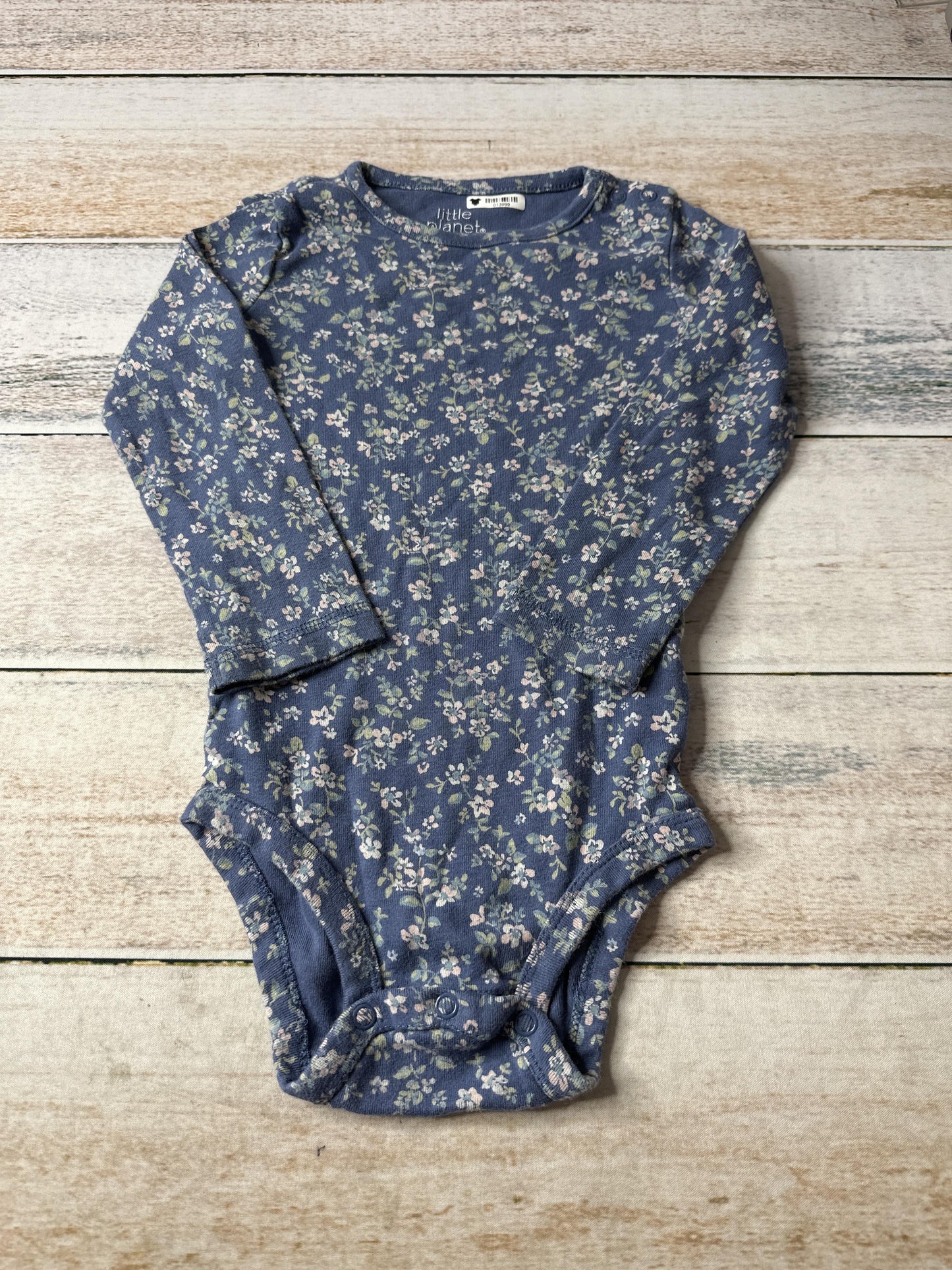 Little Planet Girls Light Blue | light green | Flowers Onesie Size: 24 months Light Blue | light green | Flowers