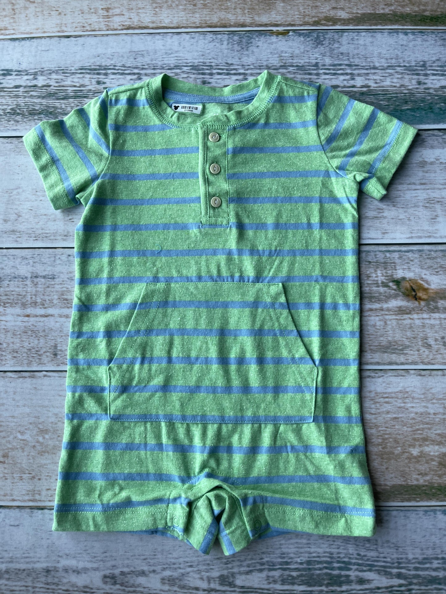 Primary Boys Light Blue | light green Romper Size: 12-18 months Light Blue | light green