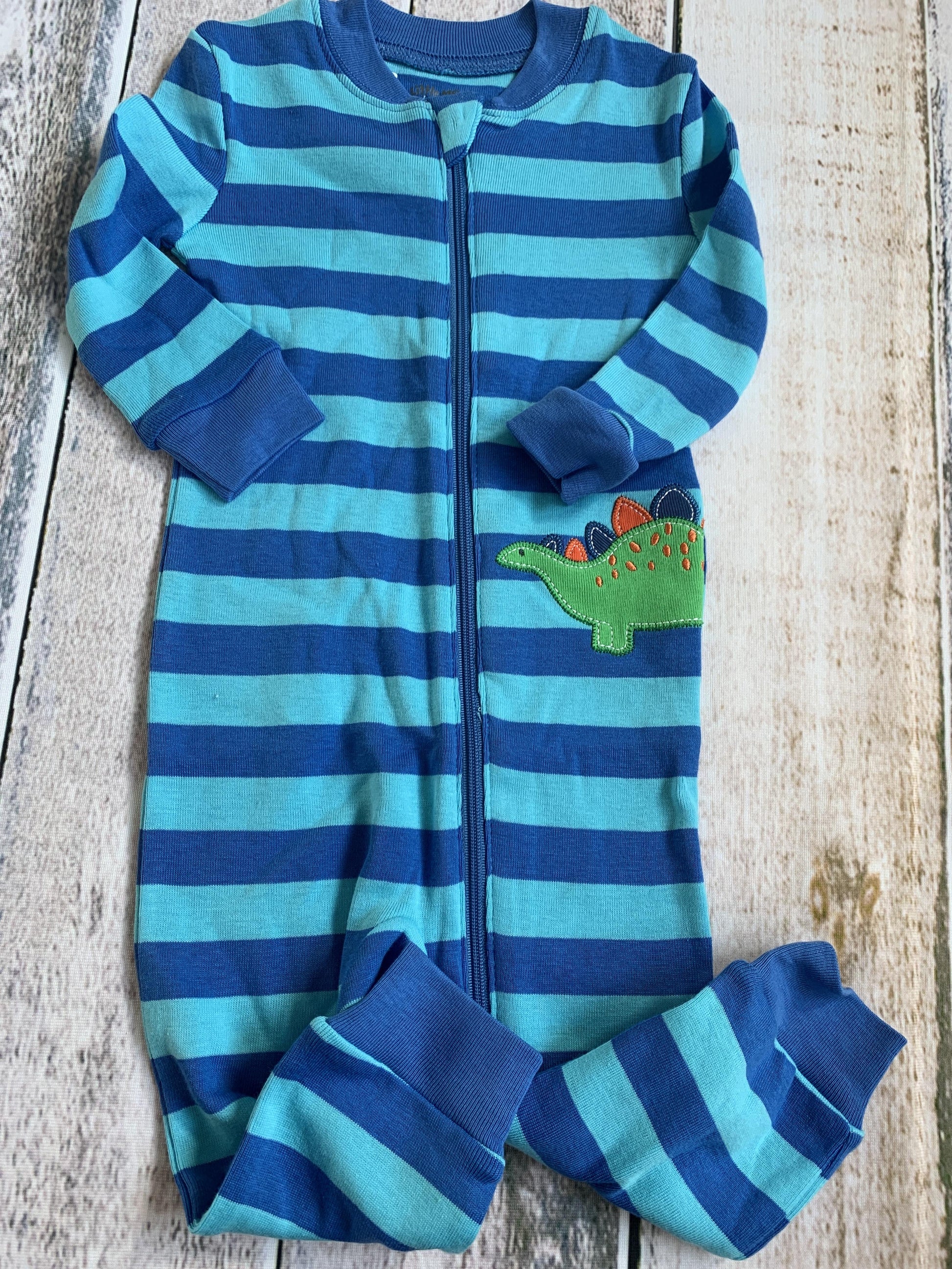 Little Me Boys Light Blue | Navy Blue | Stripe Pajamas Size: 12M Light Blue | Navy Blue | Stripe