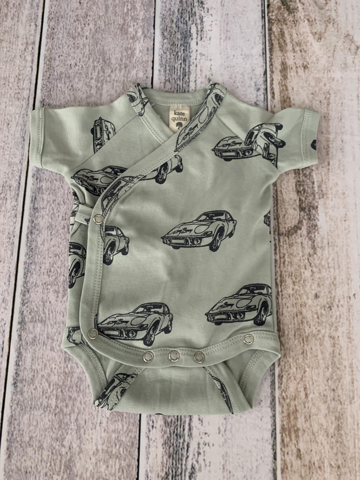 Kate Quinn Boys Light Blue | Navy Blue Onesie Size: Newborn Light Blue | Navy Blue