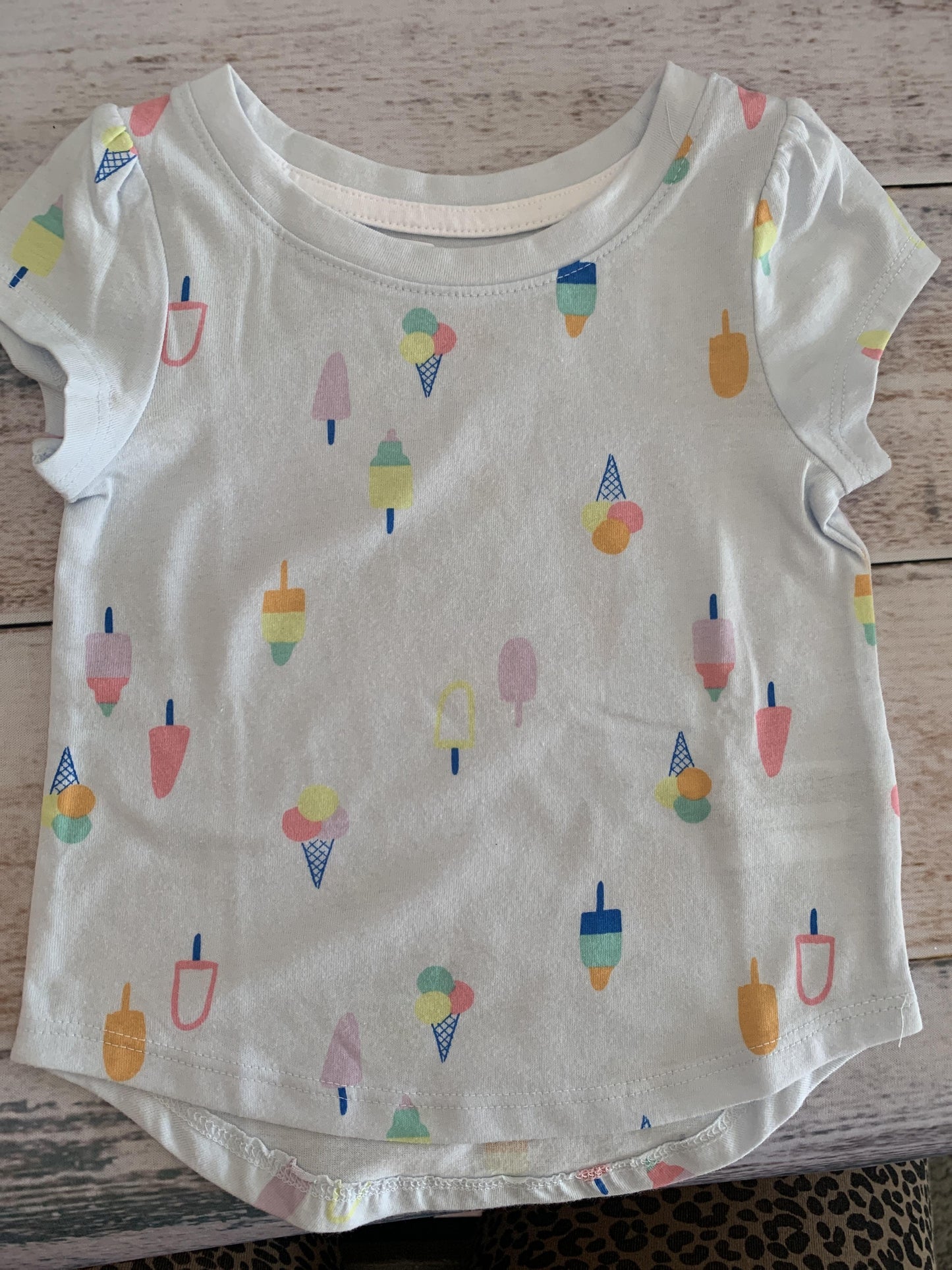 Cat & Jack Girls Light Blue | Pattern Shirt Size: 12M Light Blue | Pattern