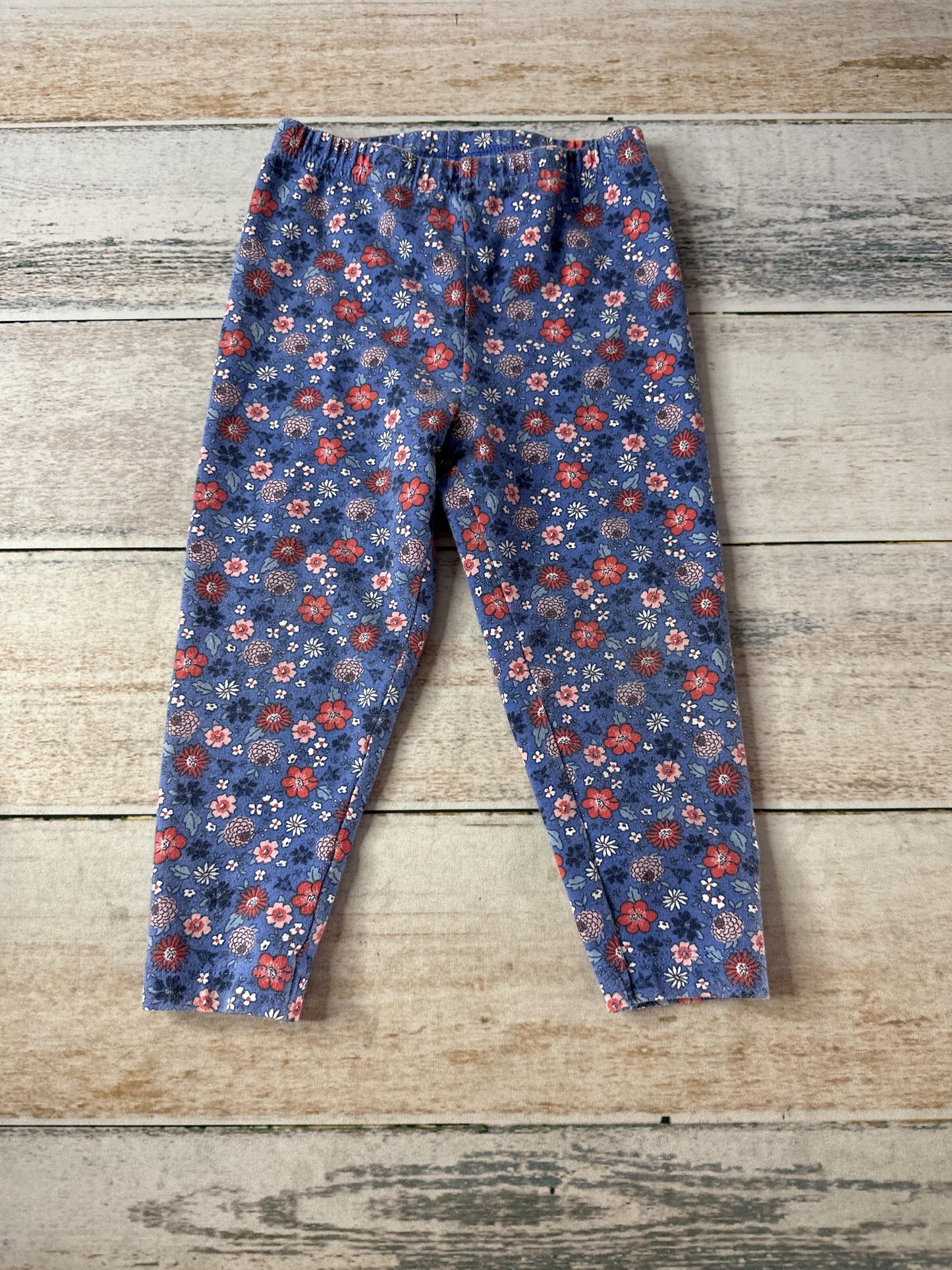 Carters Girls Light Blue | Pink floral Pants Size: 24 months Light Blue | Pink floral