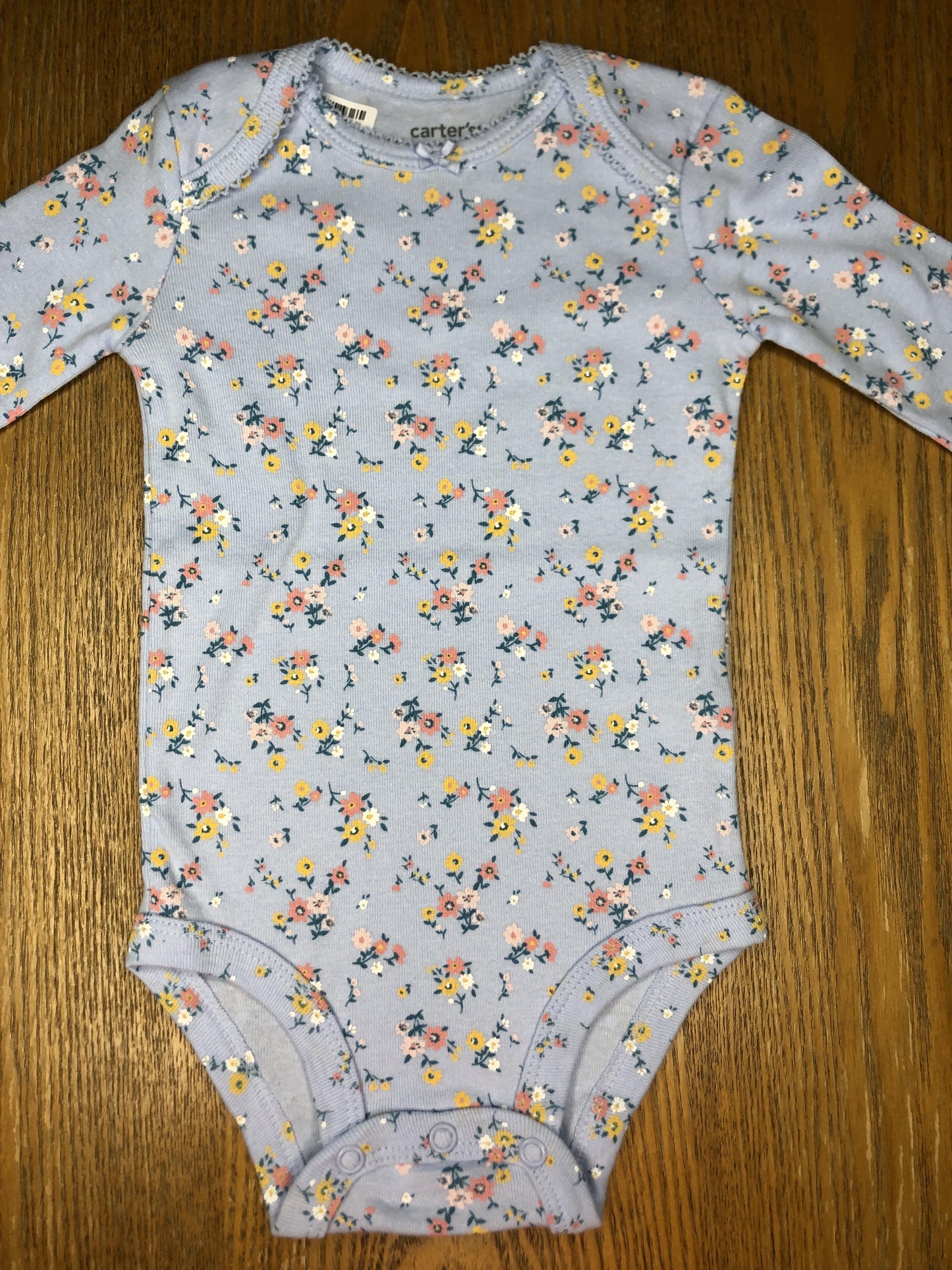 Carters Girls Light Blue | Pink floral Onesie Size: 6 months Light Blue | Pink floral