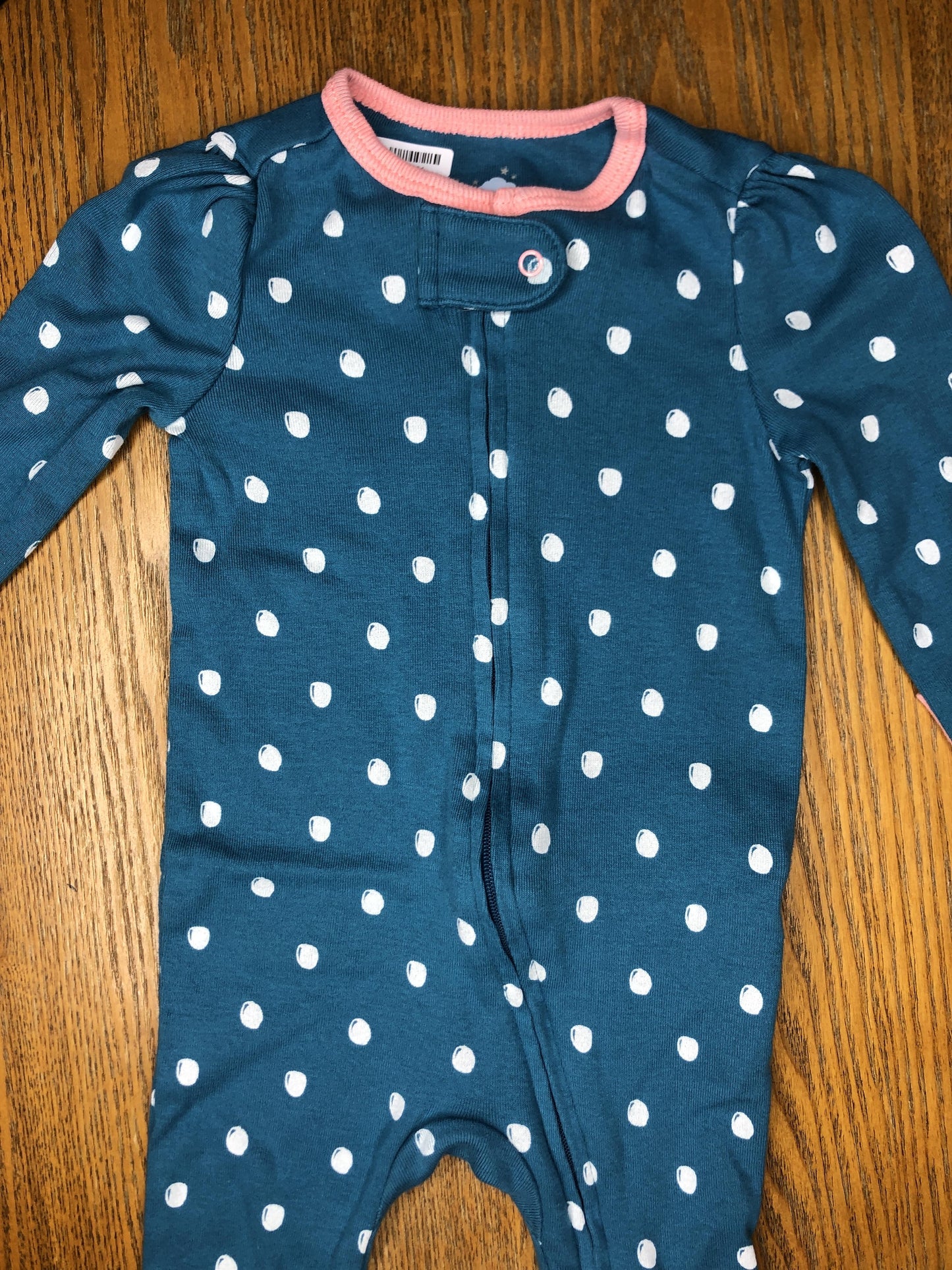 Cloud Island Girls Light Blue | polka dot | White Pajamas Size: 3-6 months Light Blue | polka dot | White