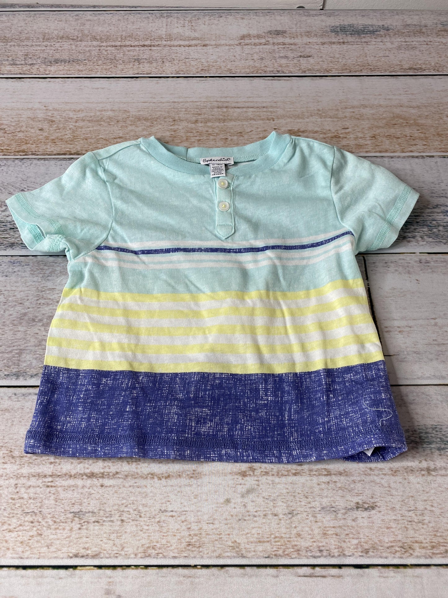 Splendid Boys Light Blue | Royal Blue | Yellow T-Shirt Size: 12-18 months Light Blue | Royal Blue | Yellow