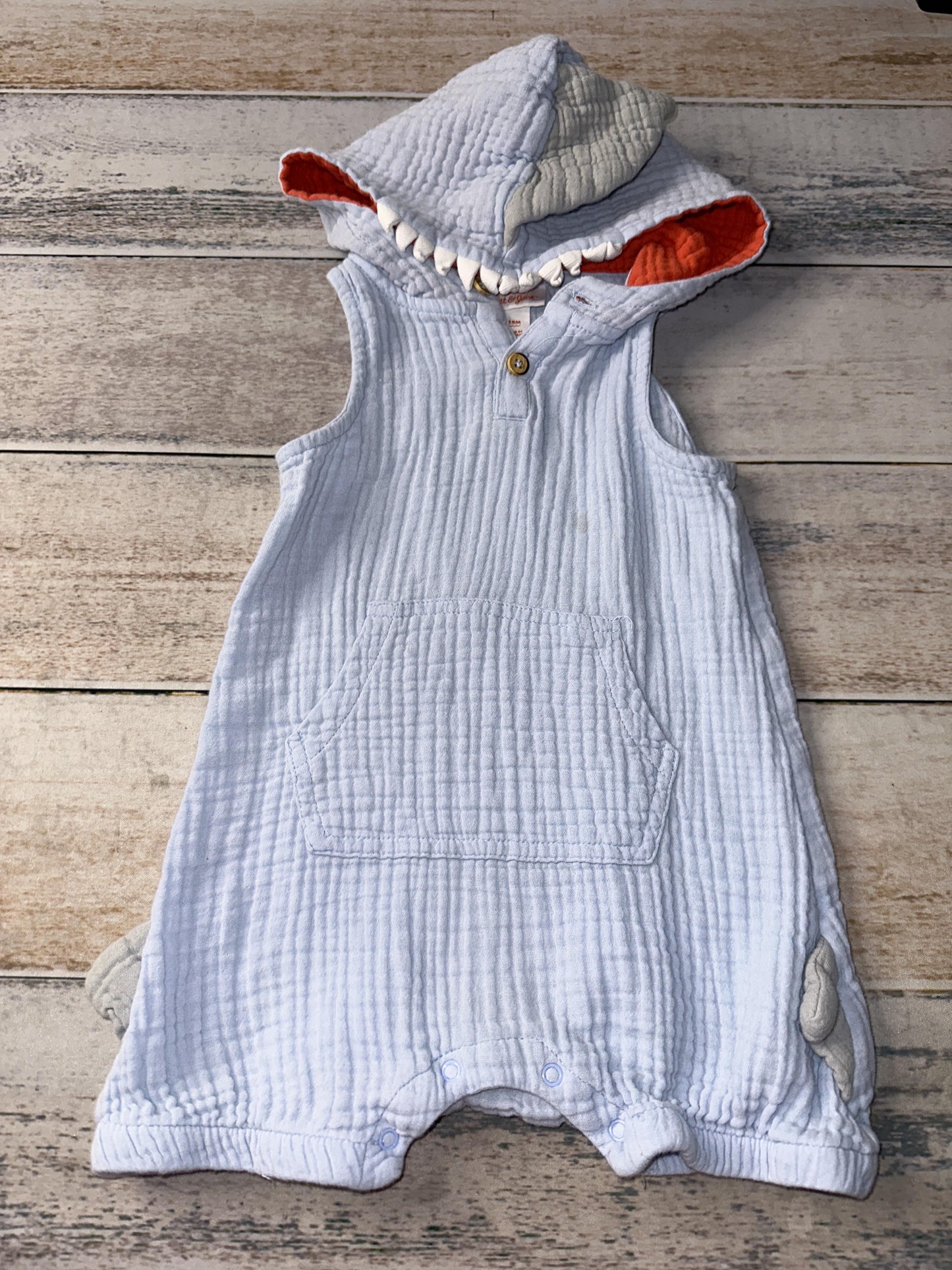 Cat & Jack Boys Light Blue | Sharks Romper Size: 18 months Light Blue | Sharks