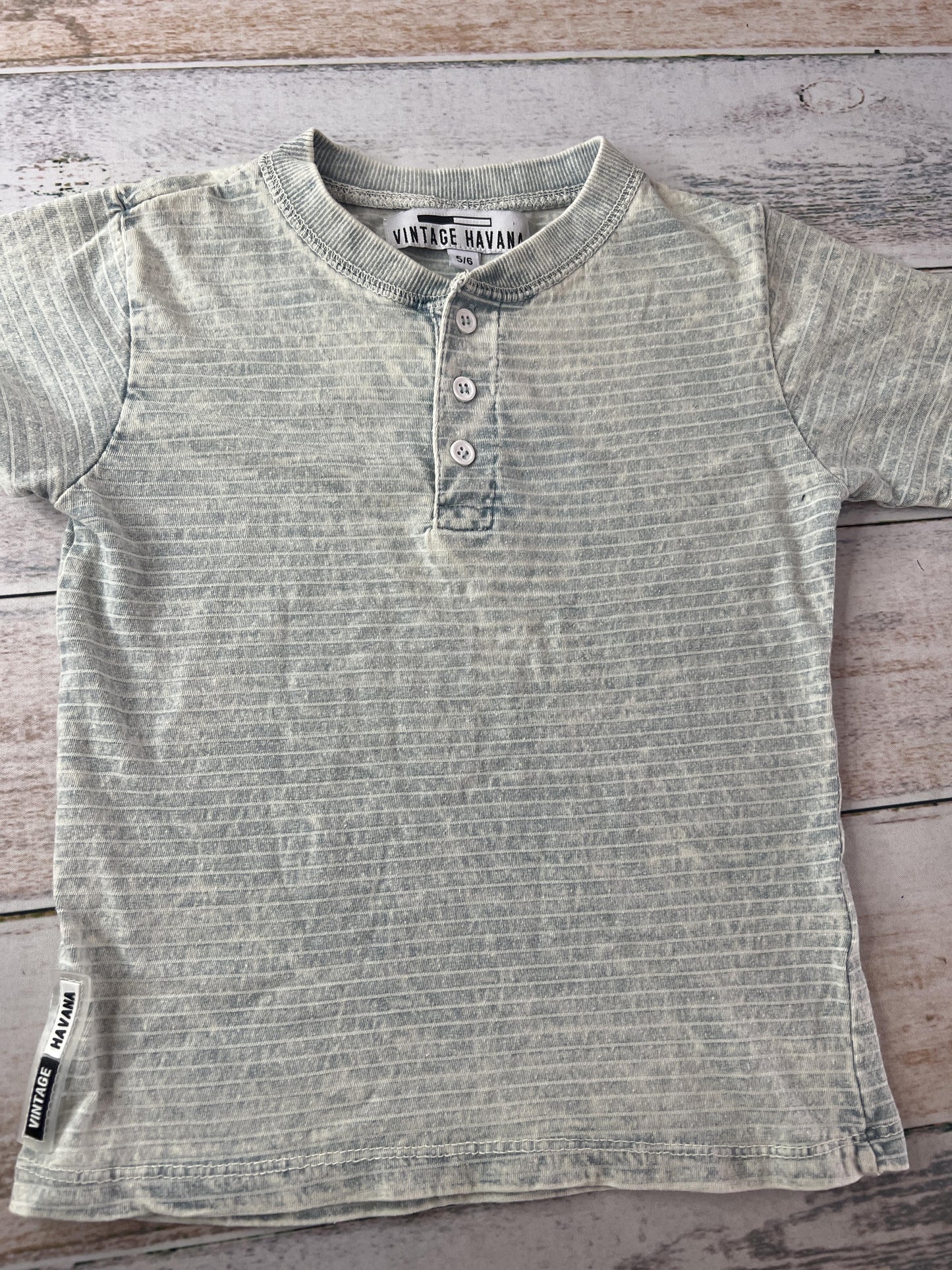 Vintage Havana Boys Light Blue | Stripe T-Shirt Size: 5 Light Blue | Stripe