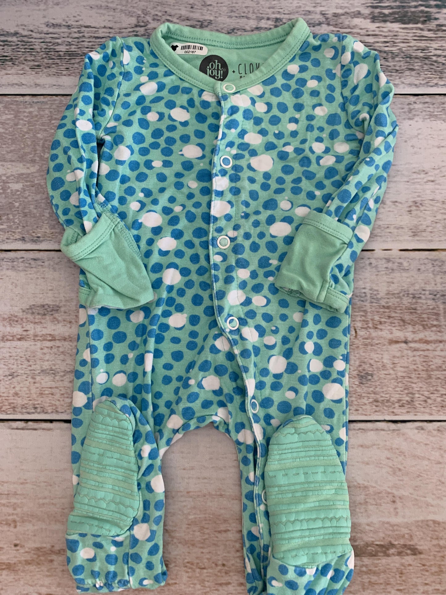 Clover Baby & Kids Unisex Light Blue | Turquoise | light green Pajamas Size: 0-3 months Light Blue | Turquoise | light green