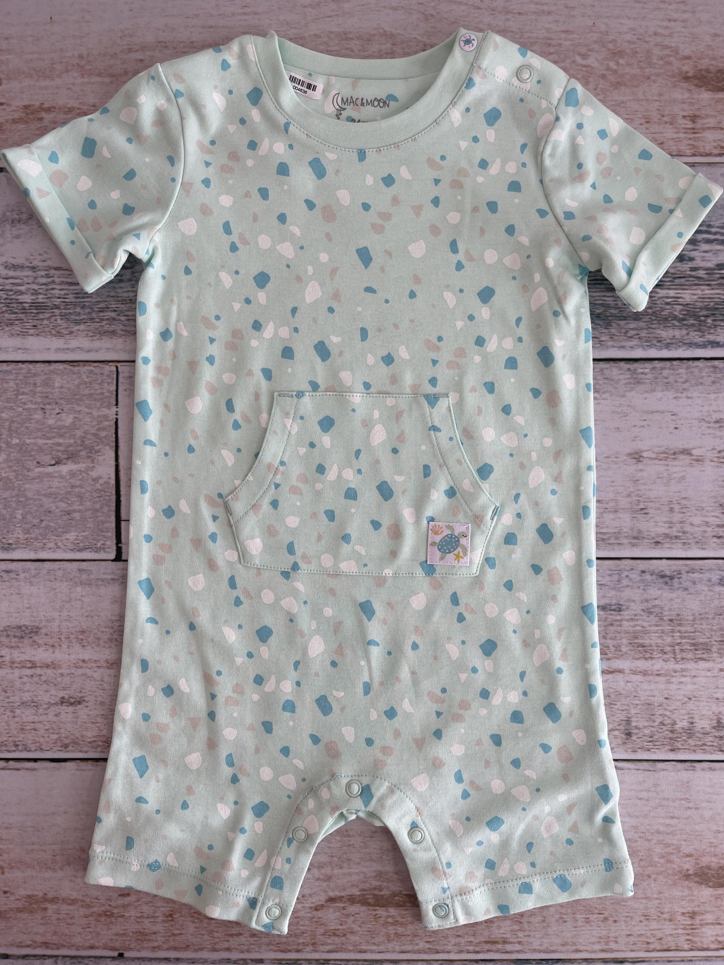 Mac & Moon Unisex Light Blue | Turquoise Romper Size: 24 months Light Blue | Turquoise