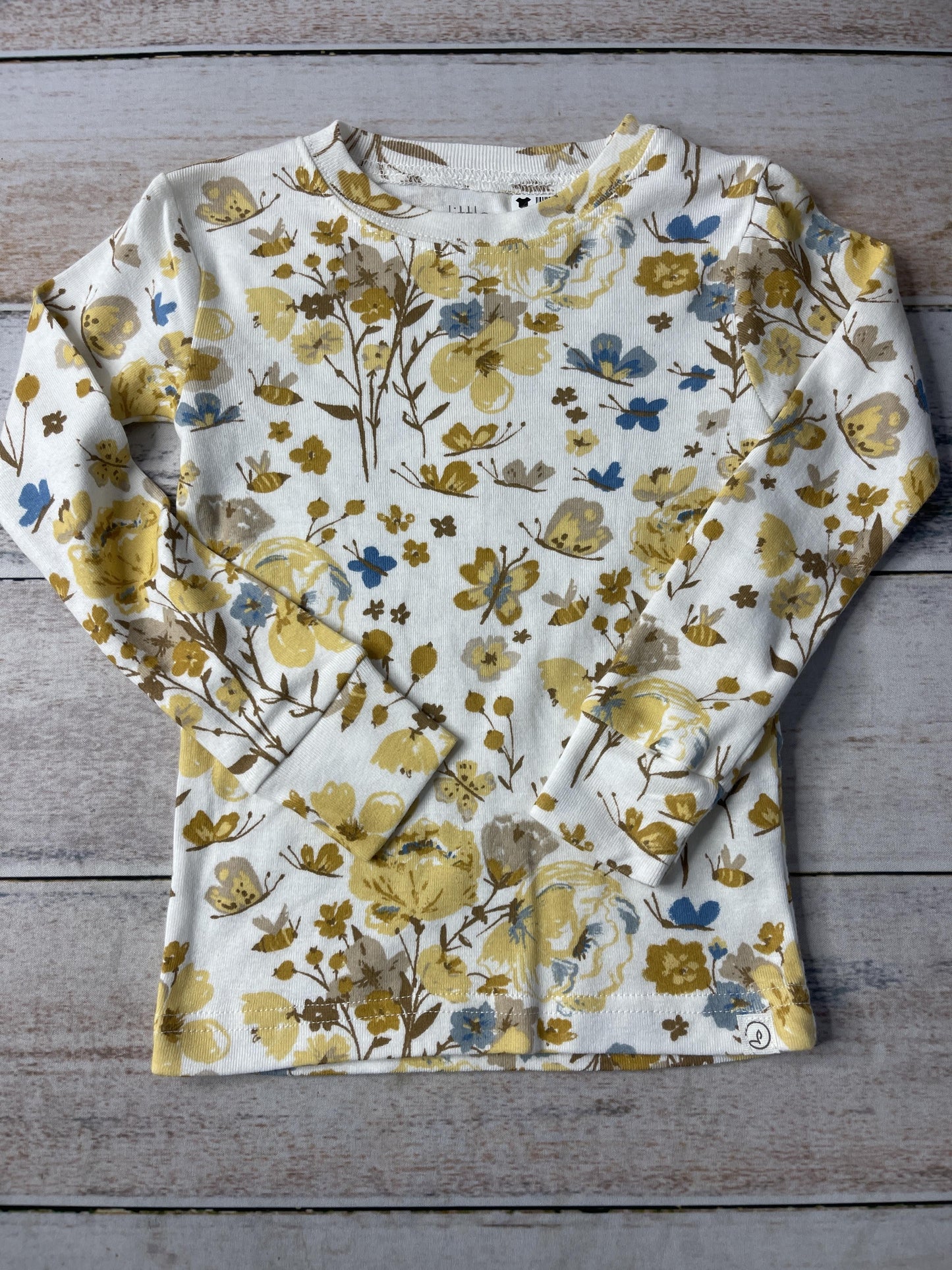 Unisex Light Blue | White | Brown | Yellow Pajamas Size: 3T Light Blue | White | Brown | Yellow