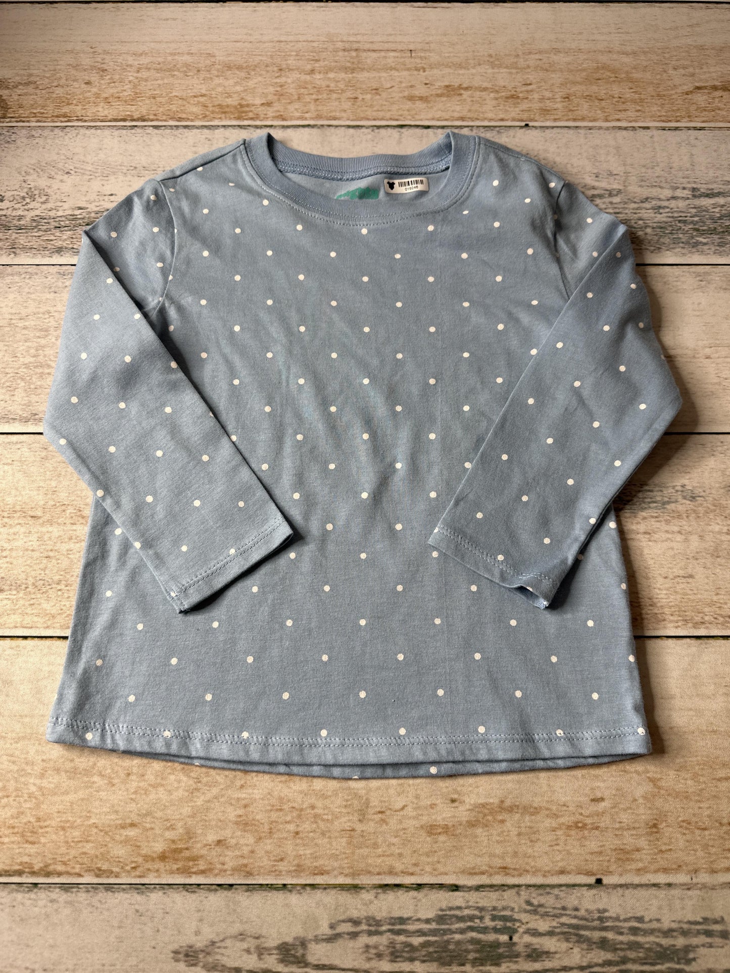 Mighty Goods Girls Light Blue | White | Dots Long Sleeve T-Shirt Size: 2T Light Blue | White | Dots
