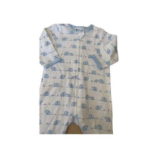 Little Me Boys Light Blue | White | Elephant Pajamas Size: 3 months Light Blue | White | Elephant