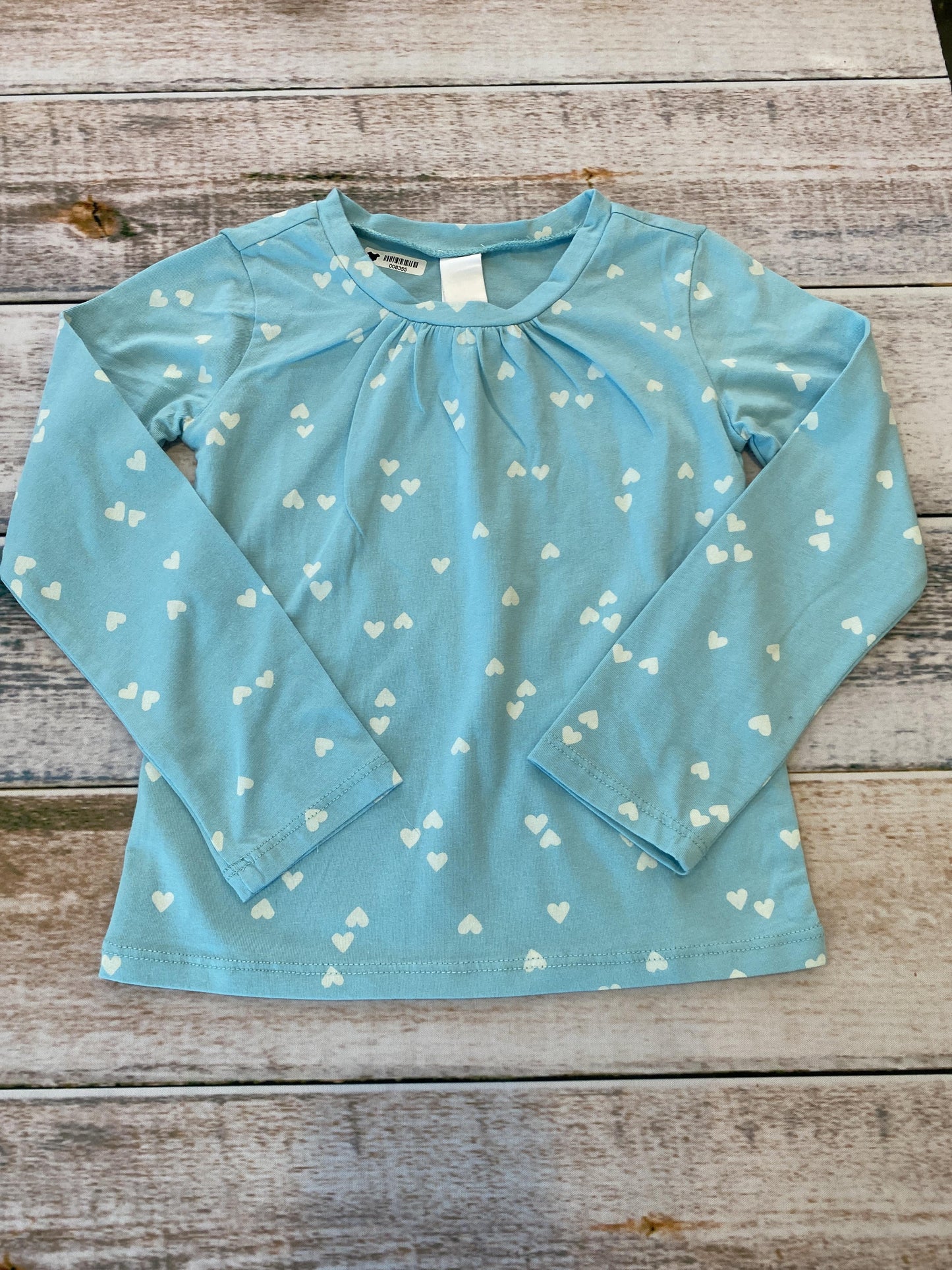 Harper Canyon Girls Light Blue | White | Hearts Long Sleeve Shirt Size: 3T Light Blue | White | Hearts