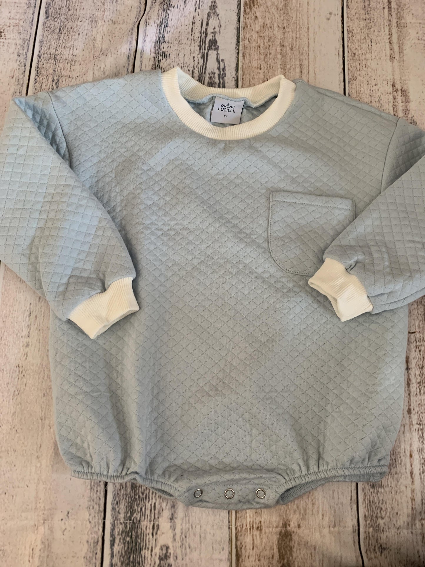 Orcas Lucille Boys Light Blue | White | Retro Long Sleeve Outfit Size: 3T Light Blue | White | Retro