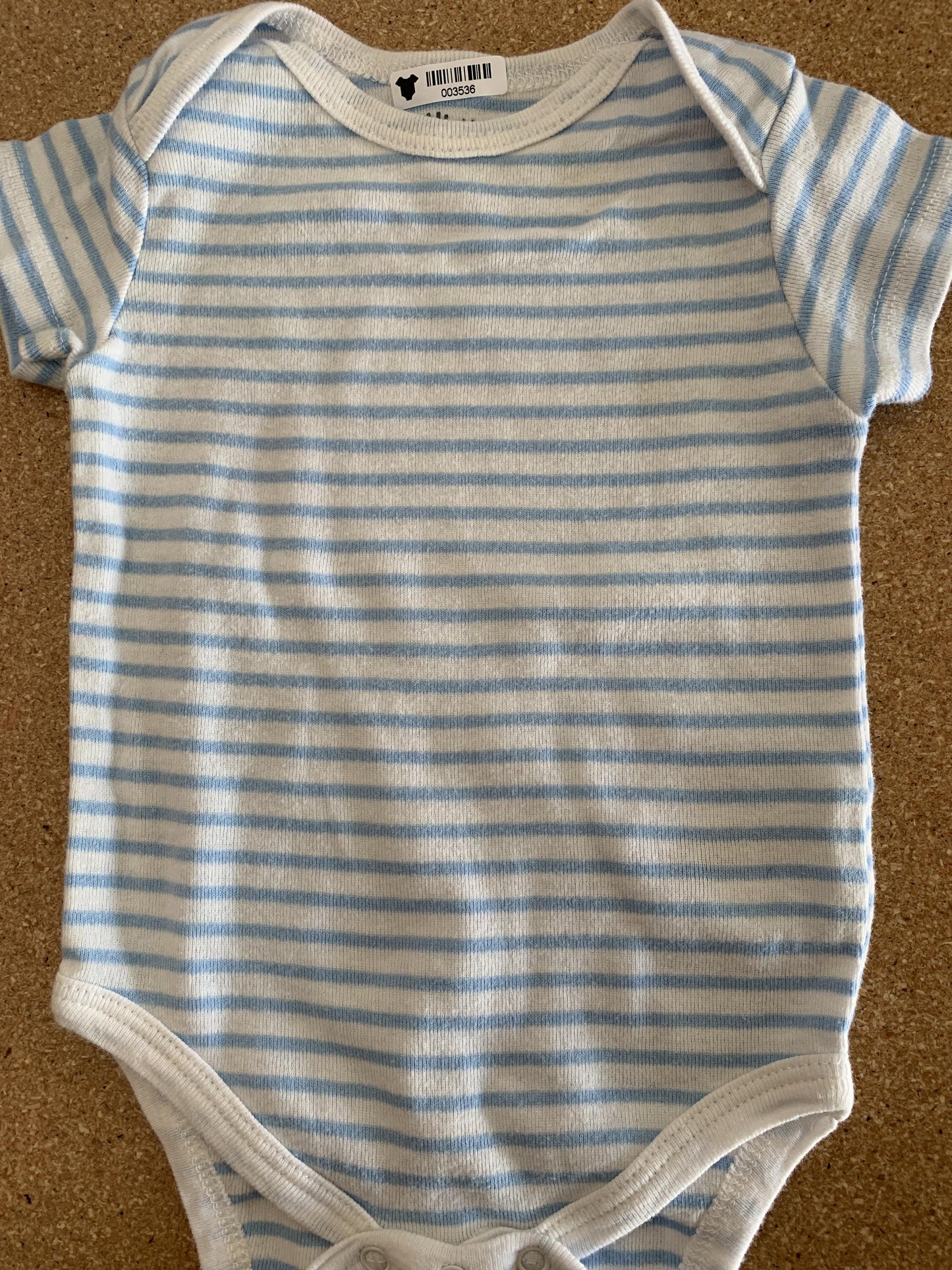 Boys Light Blue | White | Stripe Onesie Size: 6 months Light Blue | White | Stripe