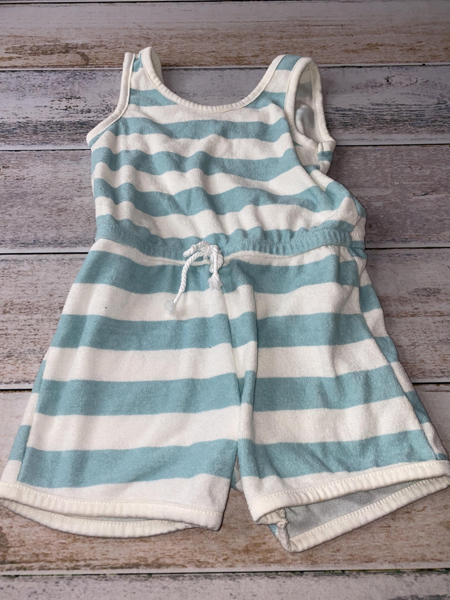 Grayson mini Girls Light Blue | White | Stripe Romper Size: 3T Light Blue | White | Stripe