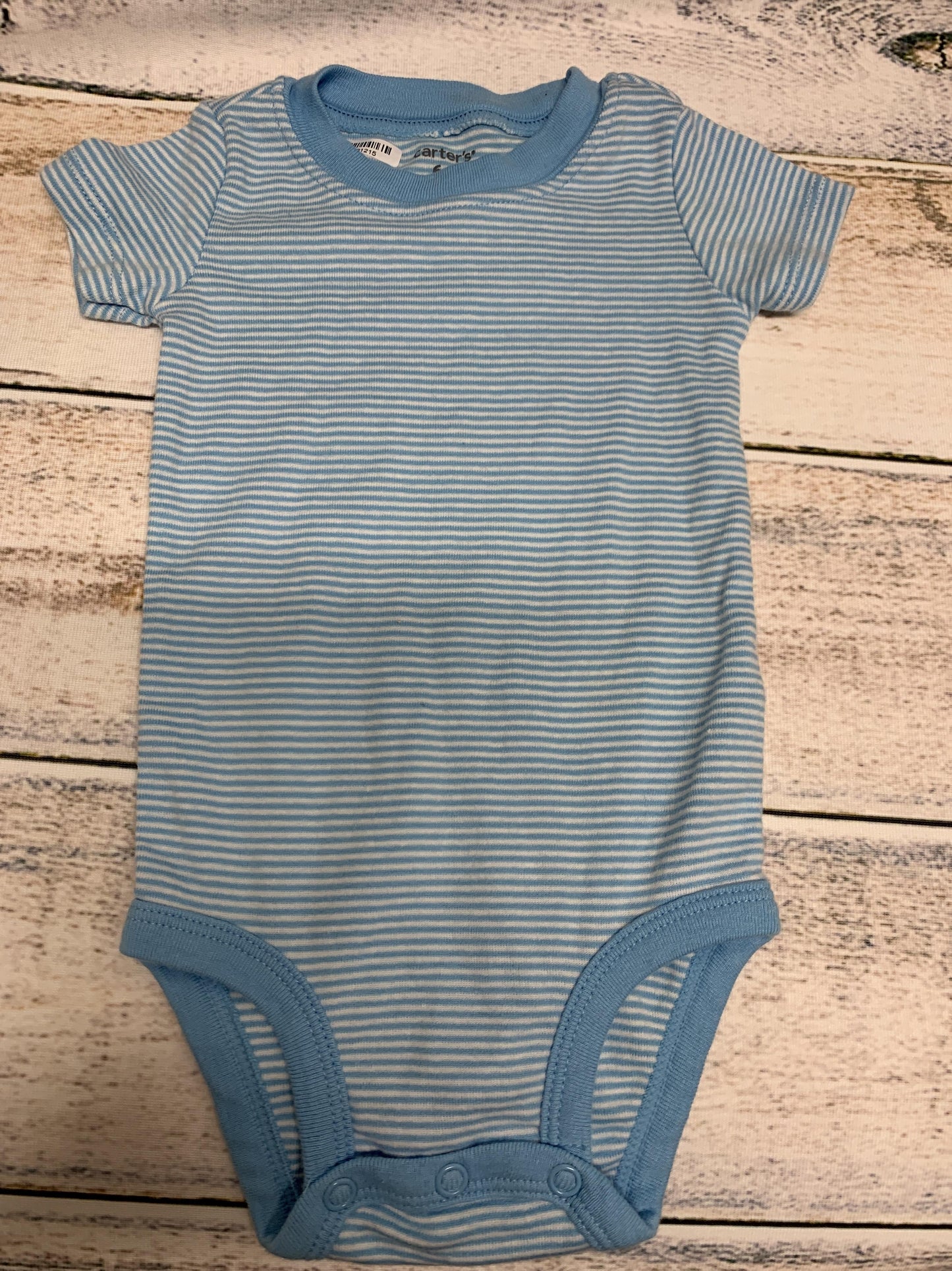 Carters Boys Light Blue | White | Stripe Onesie Size: 6 months Light Blue | White | Stripe