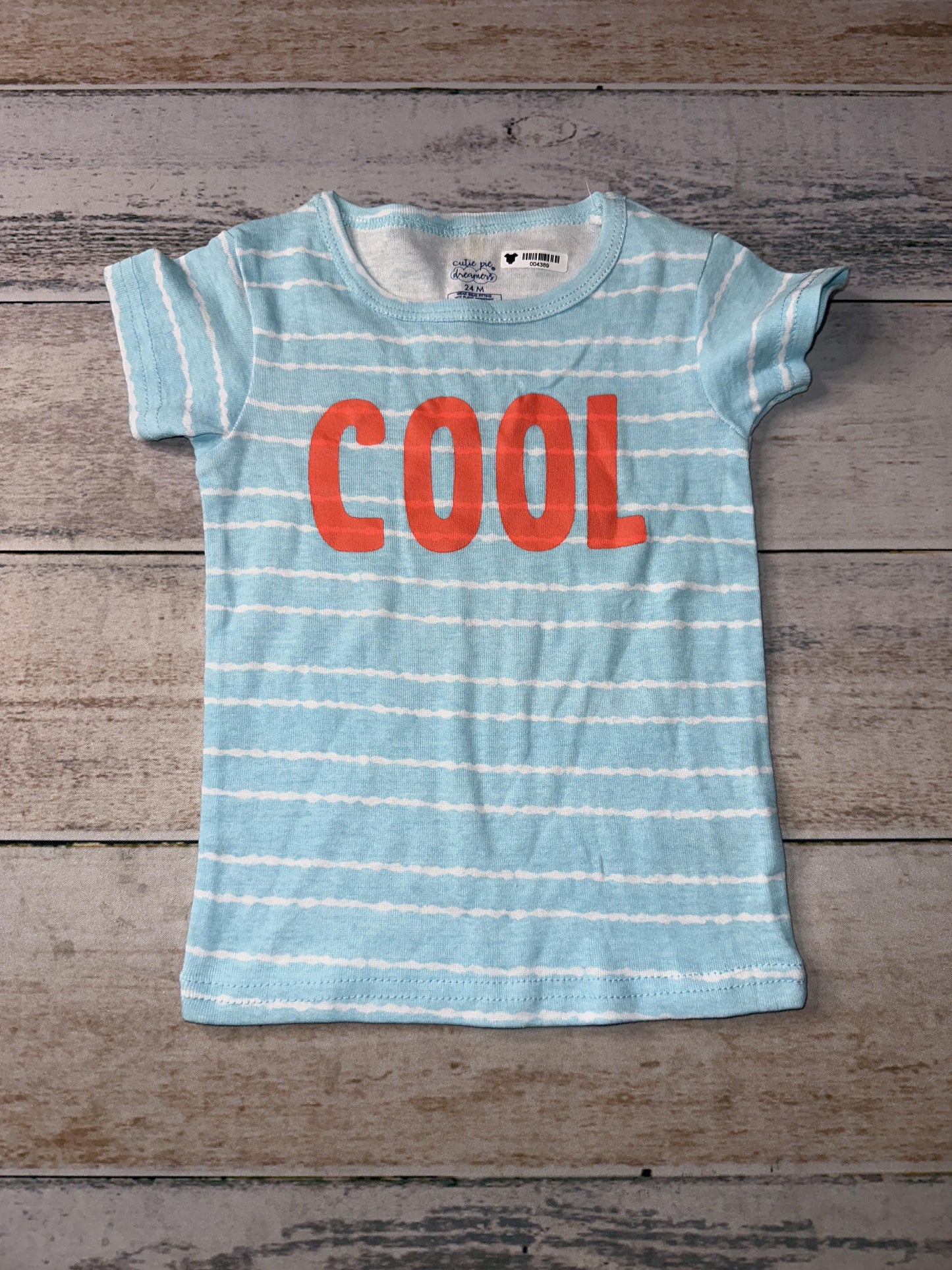 Cutie Pie Dreamers Unisex Light Blue | White | Stripe Pajamas Size: 24 months Light Blue | White | Stripe
