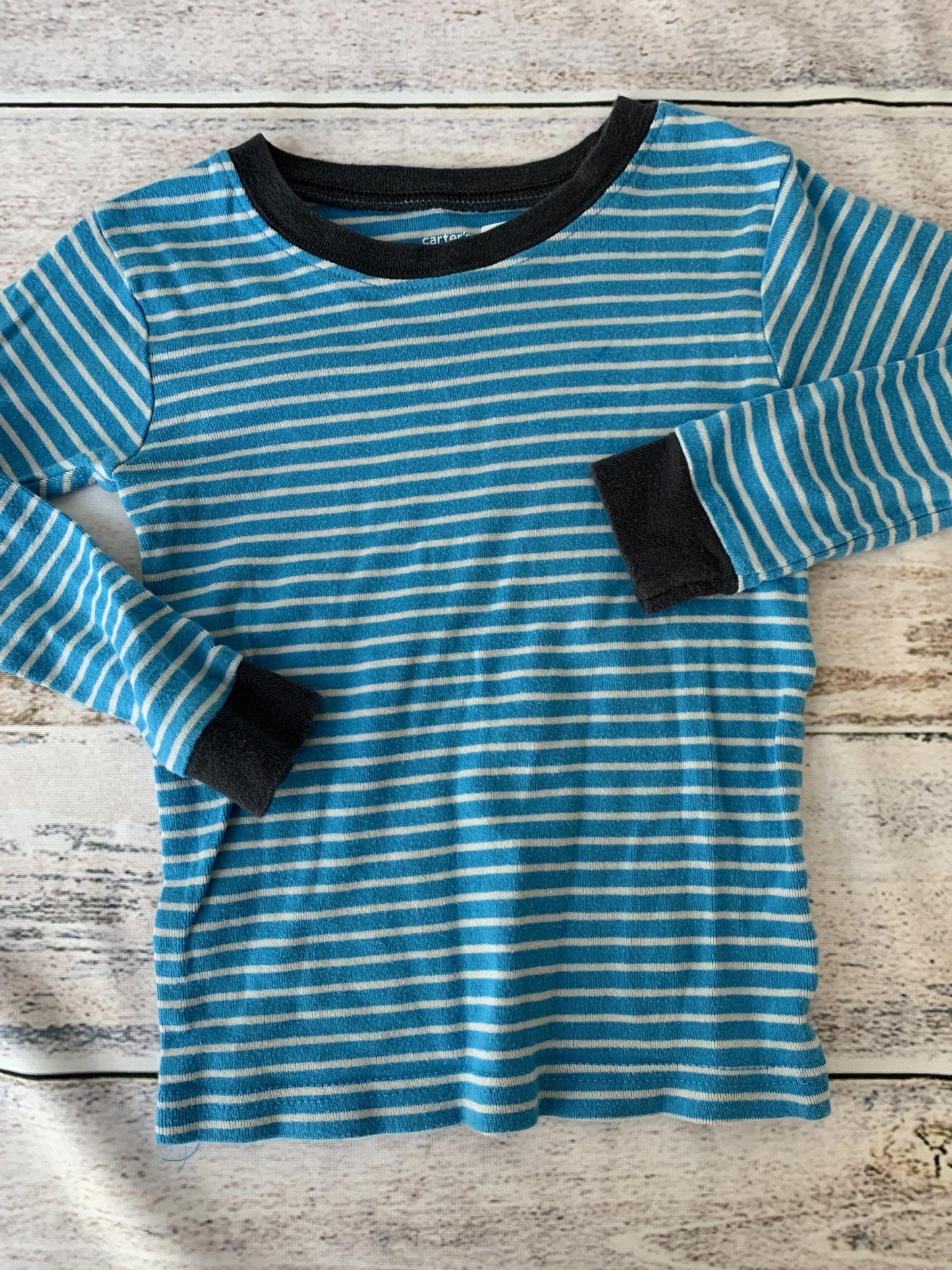 Carters Boys Light Blue | White | Stripe Pajamas Size: 4T Light Blue | White | Stripe