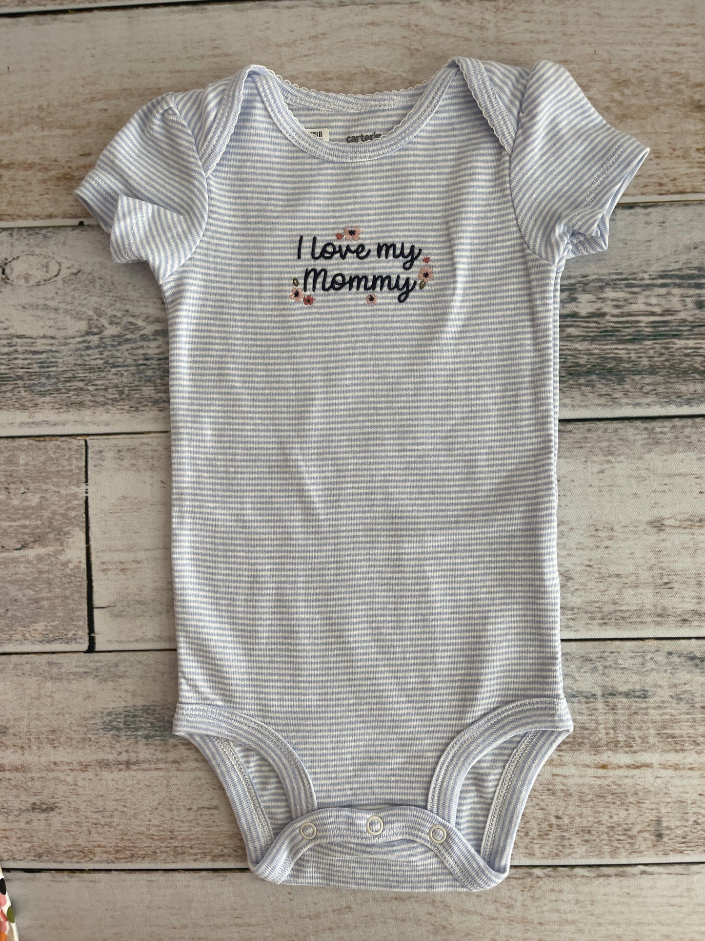 Carters Unisex Light Blue | White | Stripe Onesie Size: 12 months Light Blue | White | Stripe
