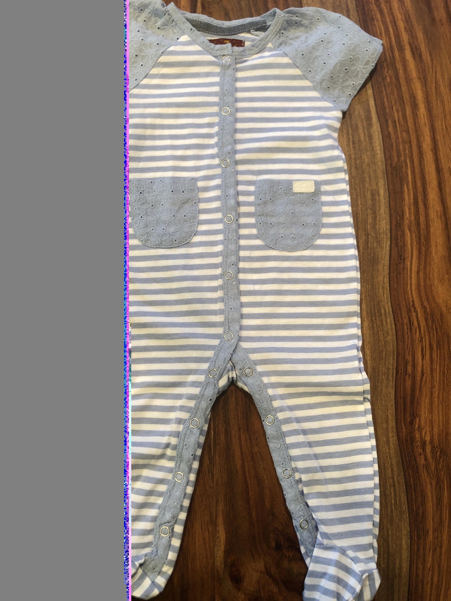 7 For All Mankind Girls Light Blue | White | Striped Pajamas Size: 9-Jun Light Blue | White | Striped