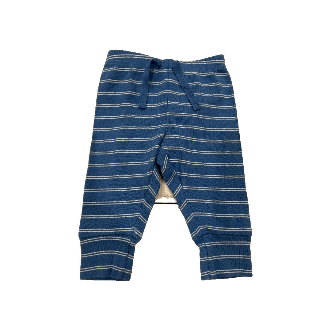 Gap Unisex Light Blue | White | Striped Pants Size: 3-6 months Light Blue | White | Striped