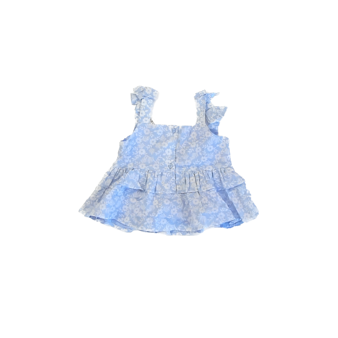 Janie and Jack Girls Light Blue | White Shirt Size: 6 Years Light Blue | White