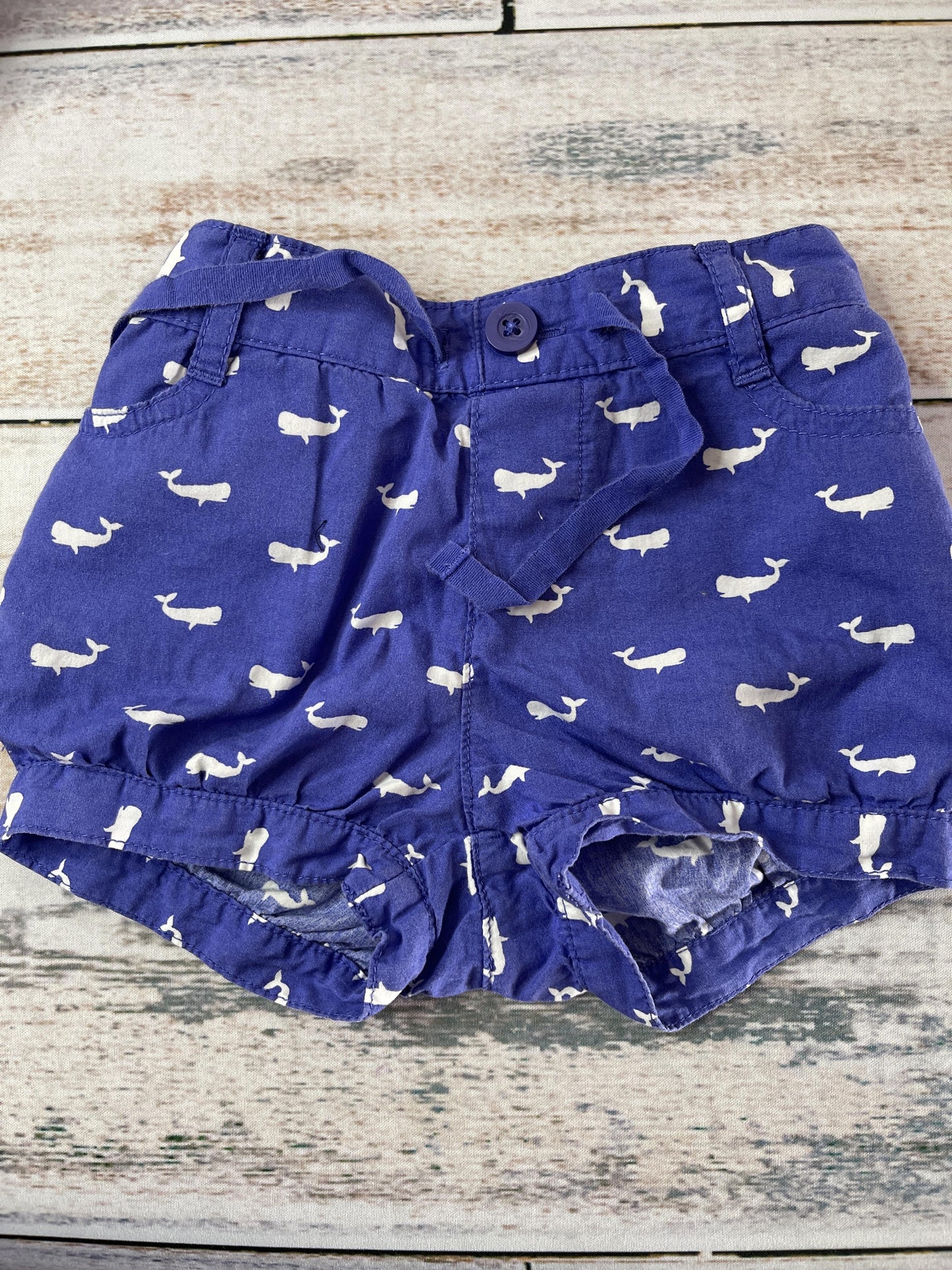 Gap Girls Light Blue | White Shorts Size: 12-18 months Light Blue | White