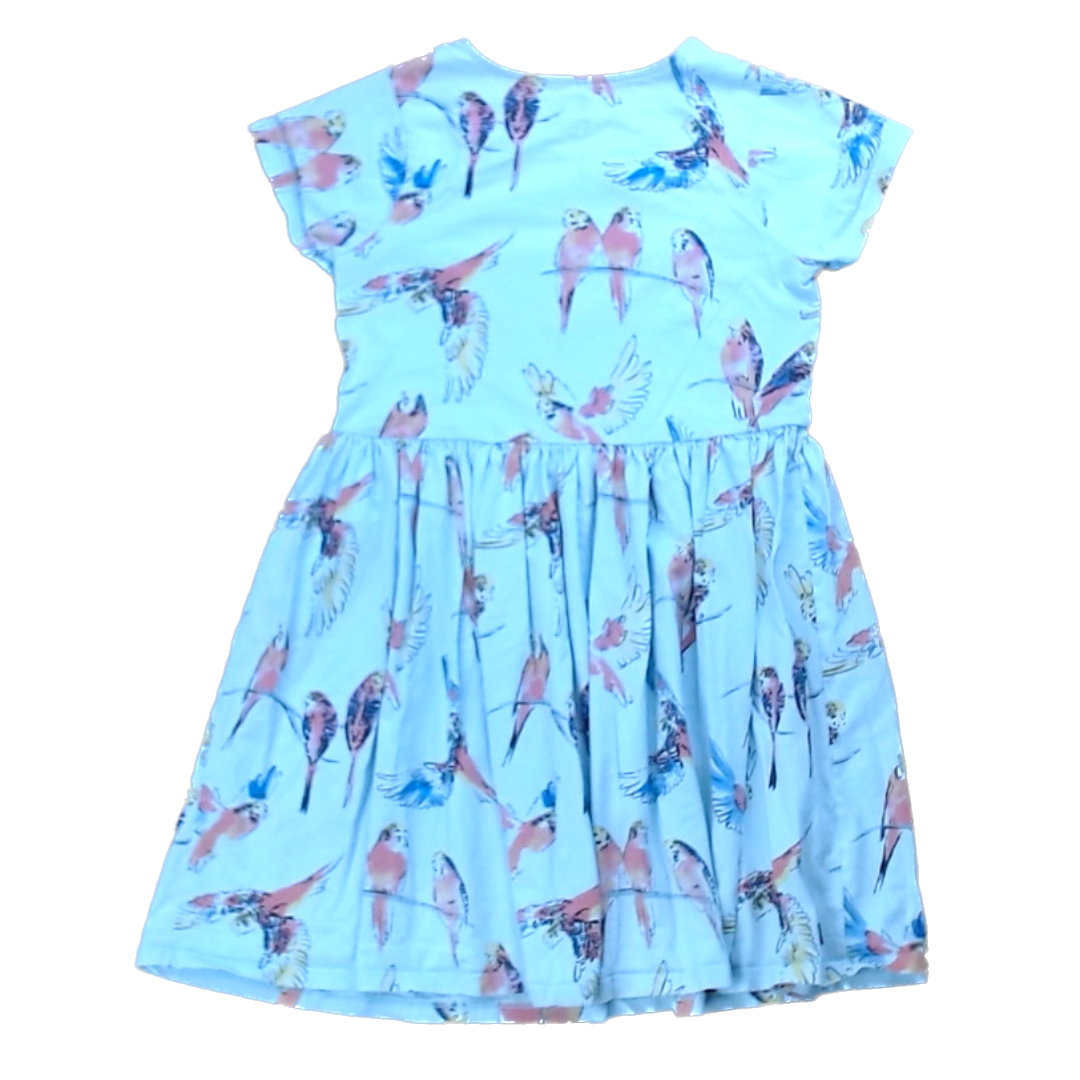 Tea Collection Girls Light Blue with Birds Dress Size: 12T Light Blue with Birds