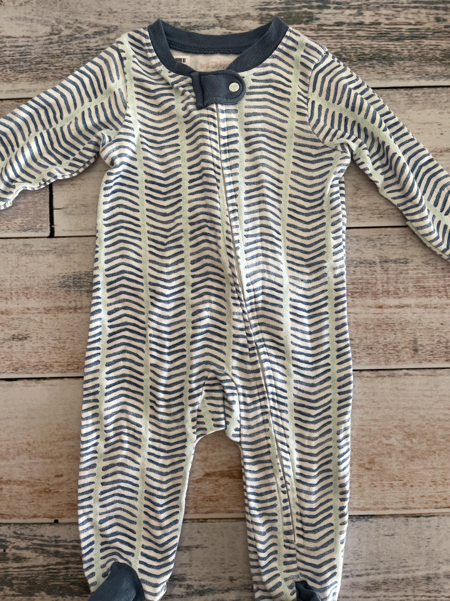 Burt's Bees Unisex Light Blue | Wool White Pajamas Size: 0-3 months Light Blue | Wool White