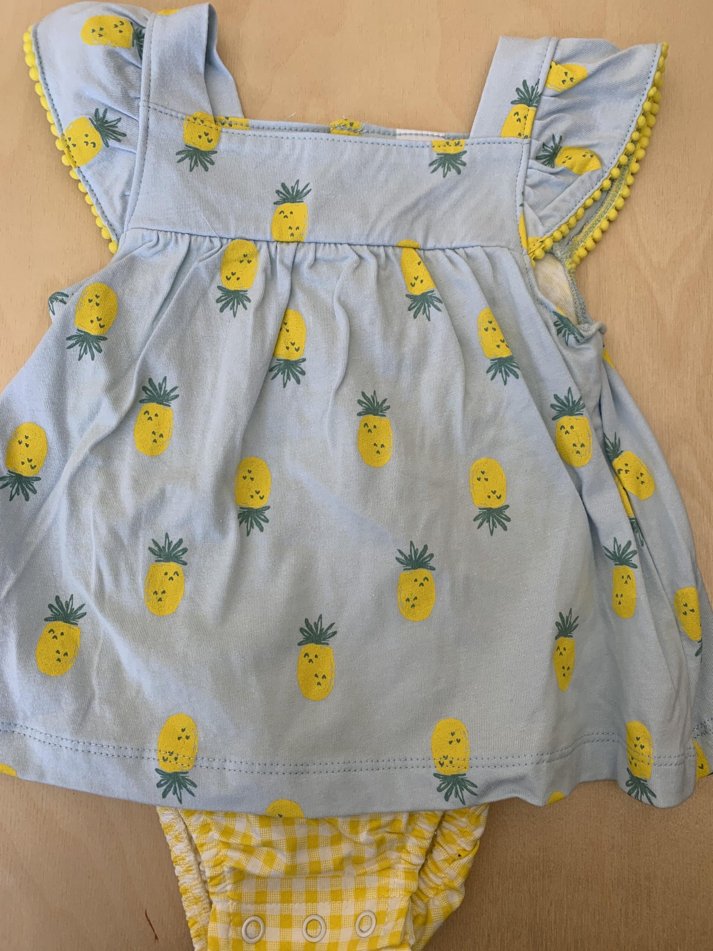 Carters Girls Light Blue | Yellow | Fruit Romper Size: 12M Light Blue | Yellow | Fruit