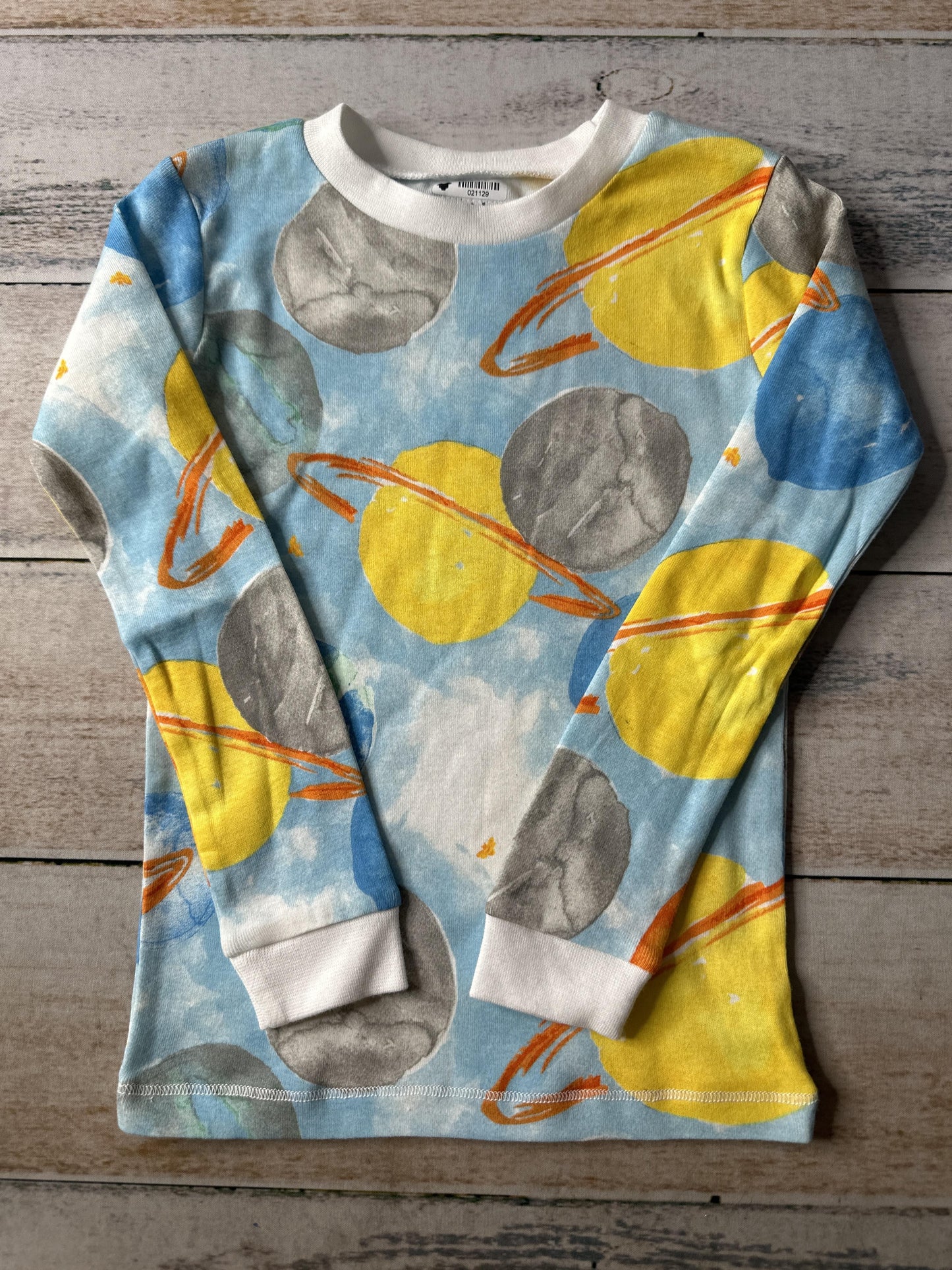 Burt's Bees Boys Light Blue | Yellow | orange Pajamas Size: 4T Light Blue | Yellow | orange