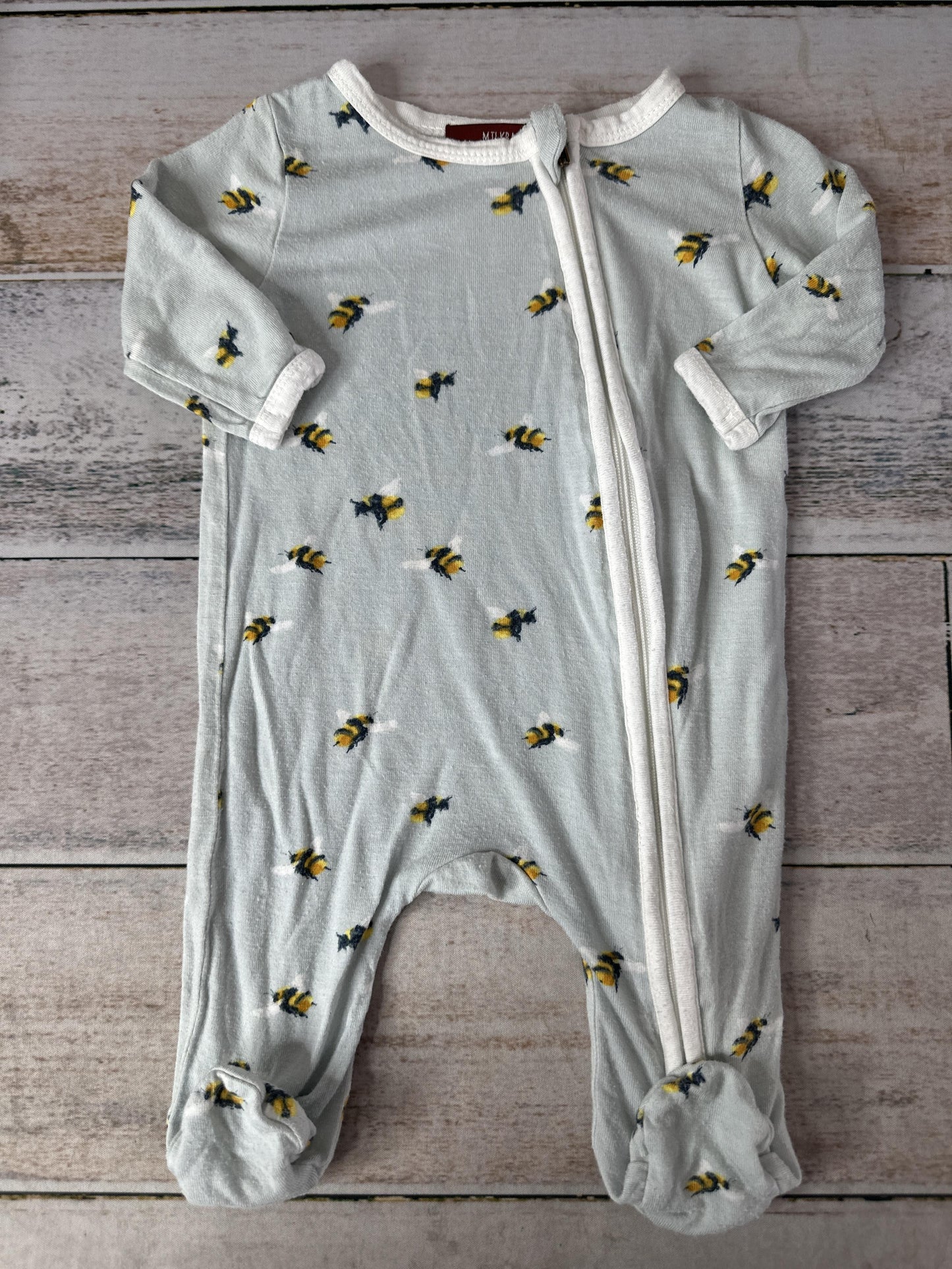 Milkbarn Unisex Light Blue | Yellow | White Pajamas Size: 0-3 months Light Blue | Yellow | White
