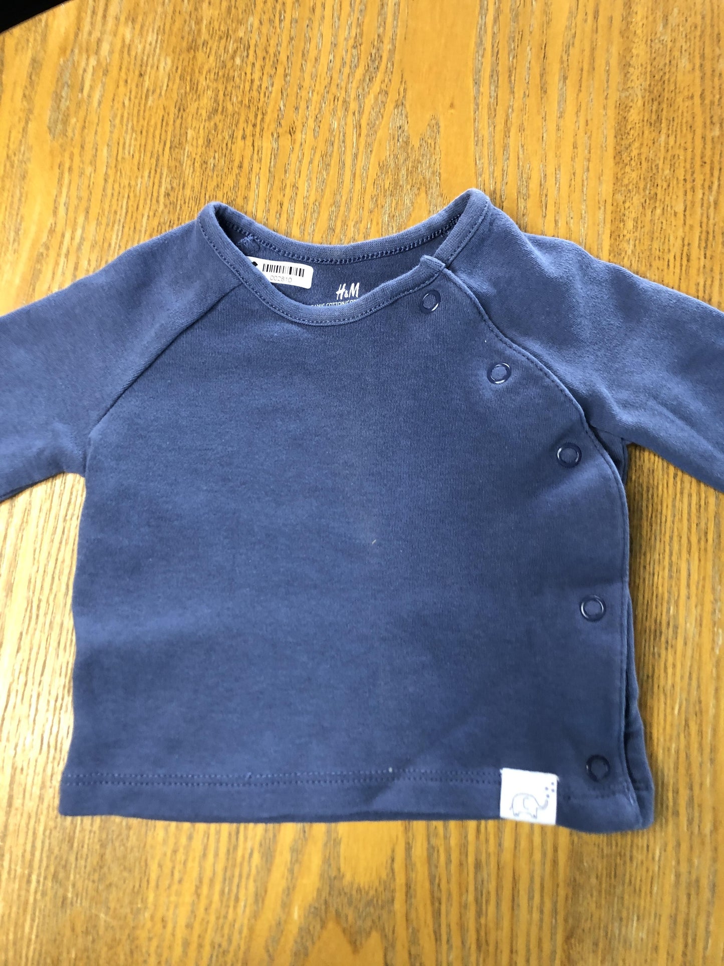 H&M Unisex Light Blue Long Sleeve T-Shirt Size: 0-3 months Light Blue