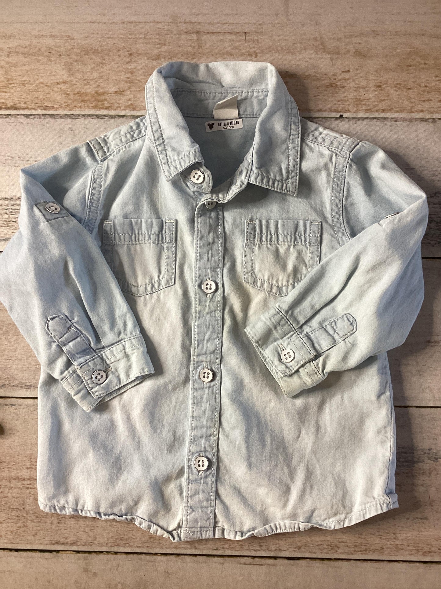 Old Navy Girls Light Blue Long Sleeve T-Shirt Size: 18 months Light Blue