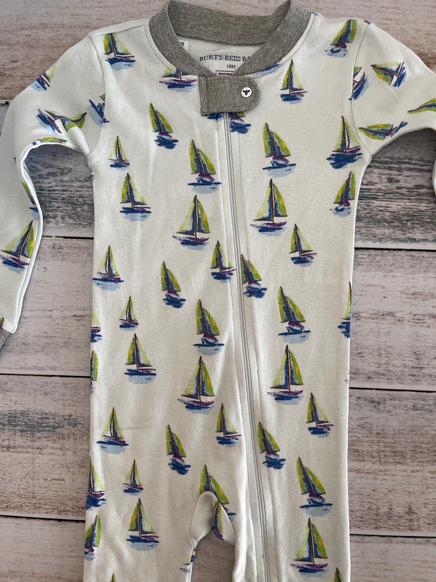 Burt's Bees Unisex Light Blue Pajamas Size: 18 months Light Blue