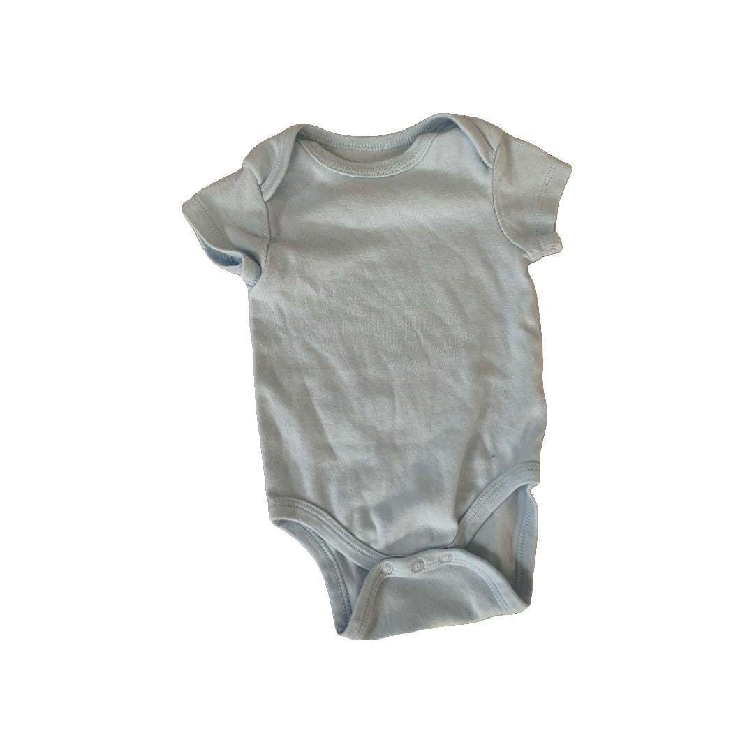 Little Me Boys Light Blue Onesie Size: 0-3 months Light Blue