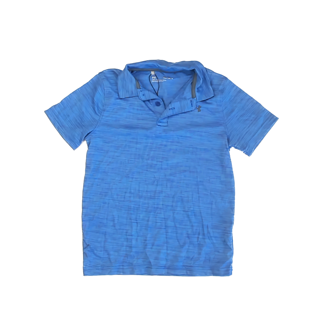 Under Armour Boys Light Blue Polo Shirt Size: 10-12 Years (YM) Light Blue