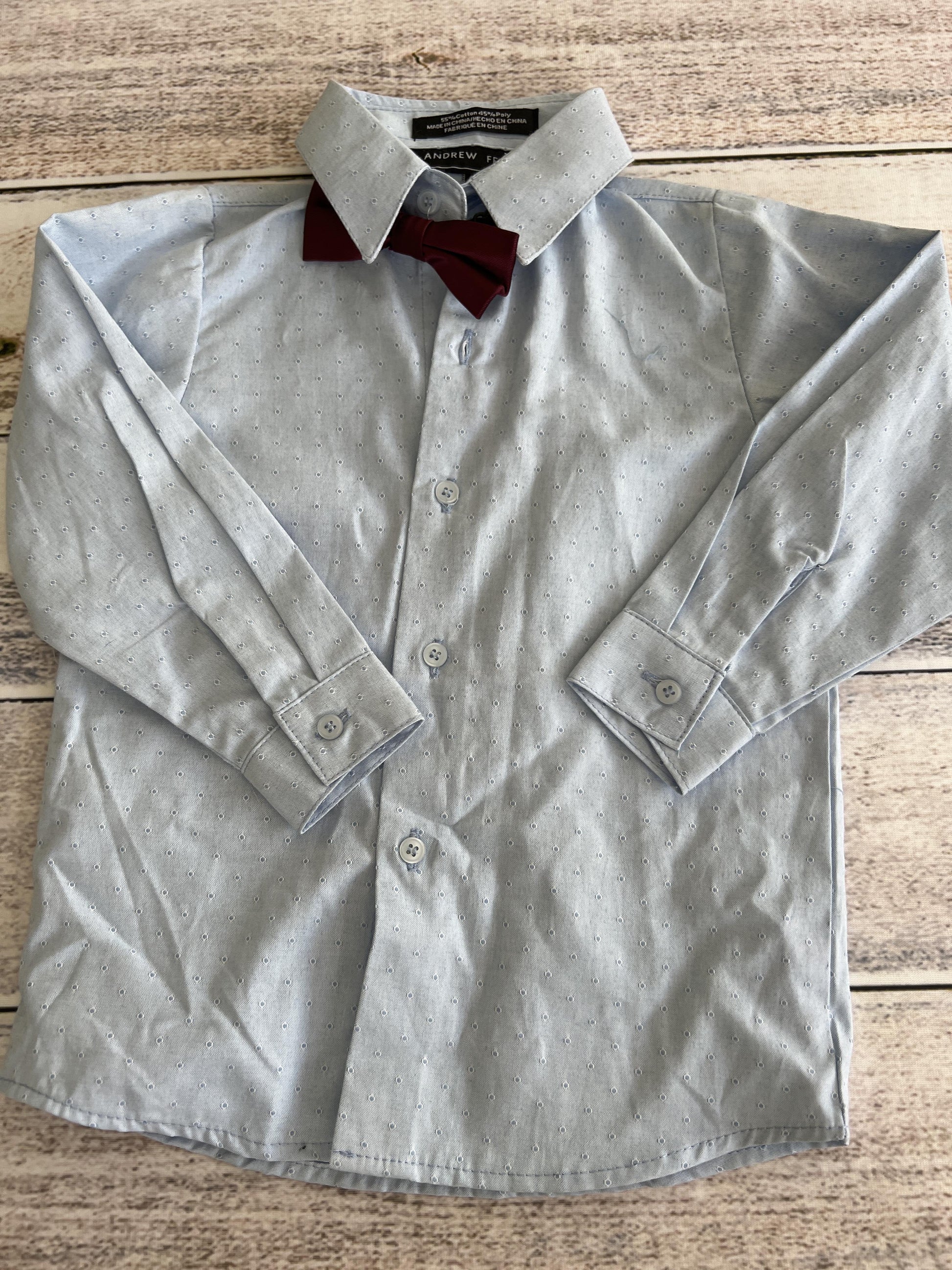 Andrew Fezza Boys Light Blue Button Down Short Sleeve Size: 2T Light Blue