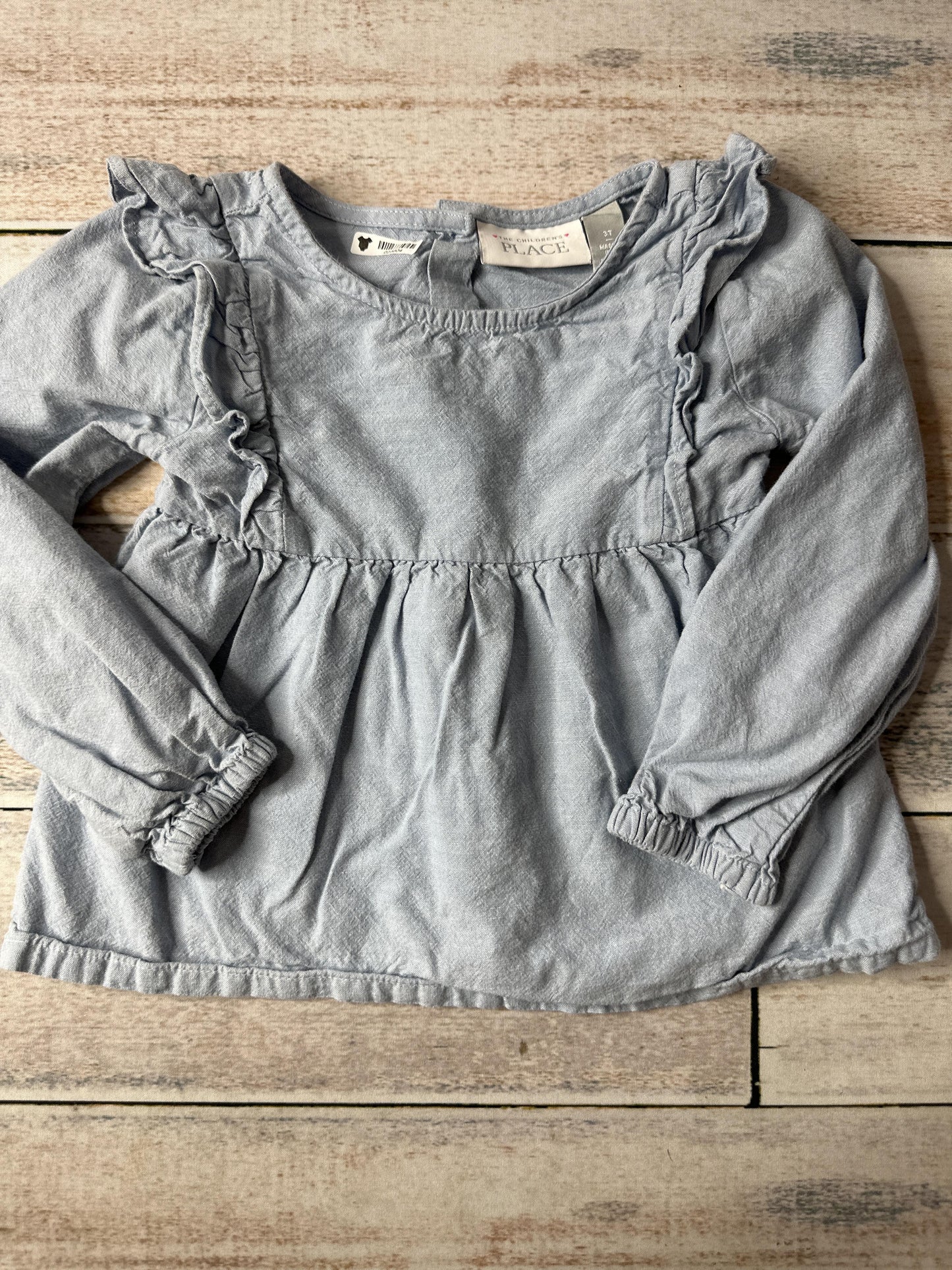 Children's Place Girls Light Blue Long Sleeve T-Shirt Size: 3T Light Blue