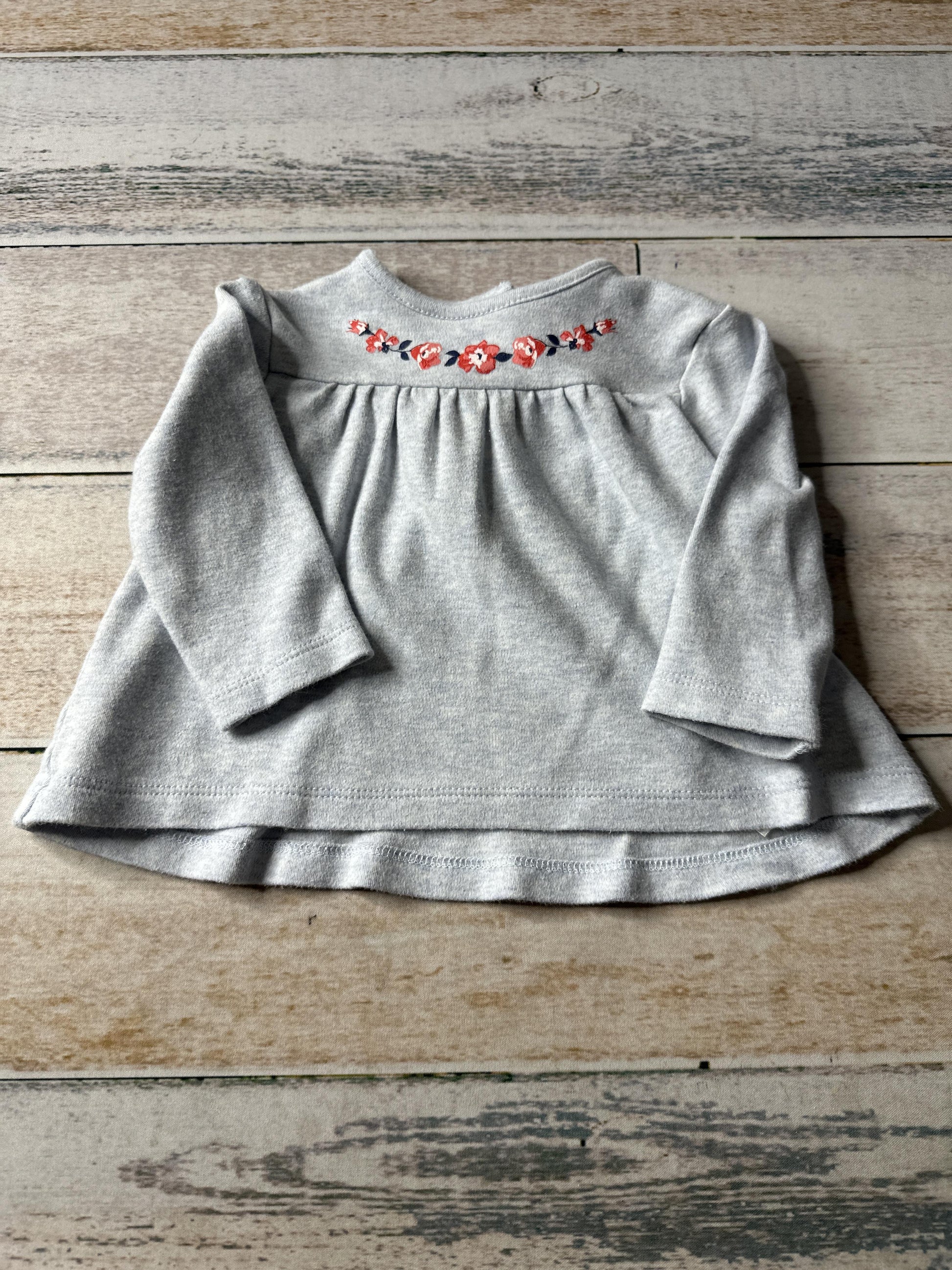 Little Me Girls Light Blue Long Sleeve T-Shirt Size: 6-9 months Light Blue
