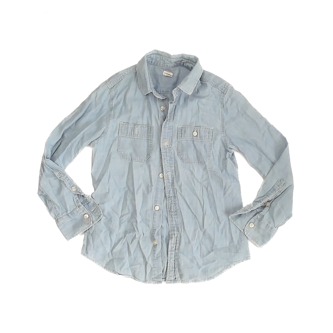 Crewcuts Unisex Light Blue Button Down Long Sleeve Size: 10 Years Light Blue