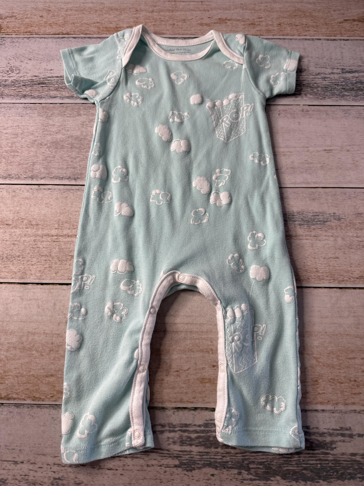 Under The Nile Boys Light Blue Romper Size: 6-9 months Light Blue
