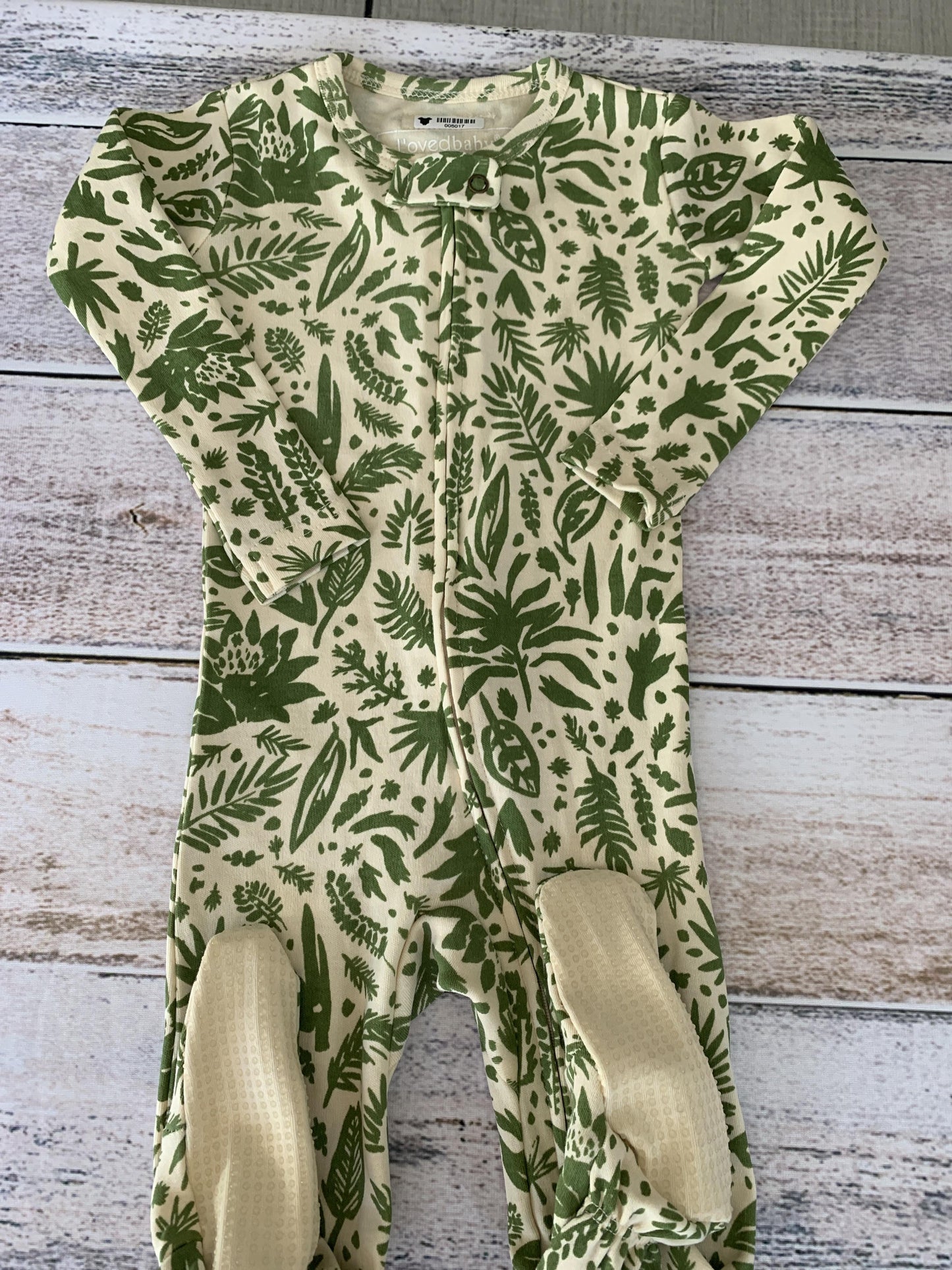 L’oved Baby Boys light green | cream | Flowers Pajamas Size: 9-12 Months light green | cream | Flowers