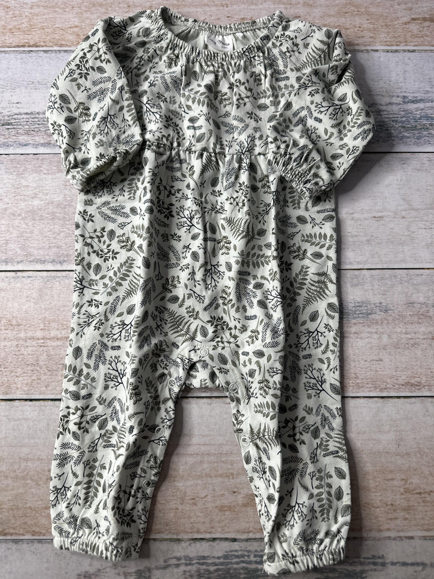 City Mouse Girls light green | Forest Green Long Sleeve Outfit Size: 3-6 months light green | Forest Green