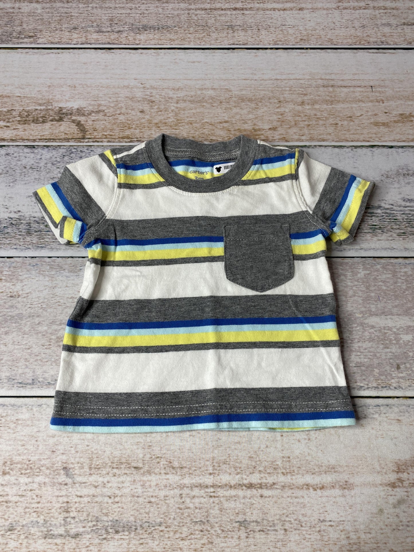 Carters Boys light green | Light Blue | White | Striped T-Shirt Size: 0-3 months light green | Light Blue | White | Striped