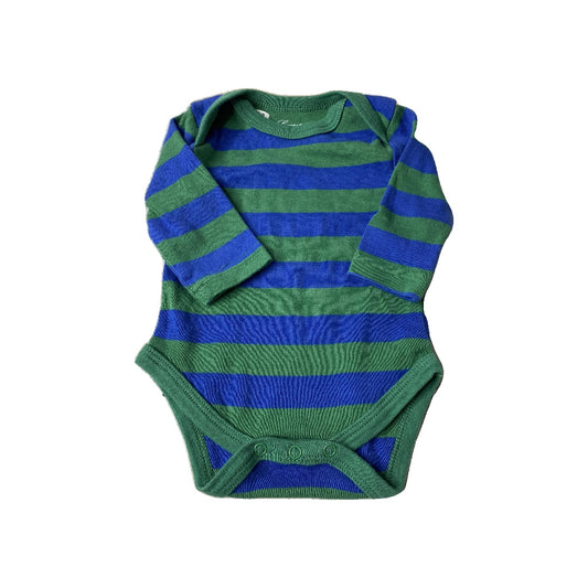 Leveret Unisex light green | Navy Blue | Striped Onesie Size: 0-3 months light green | Navy Blue | Striped