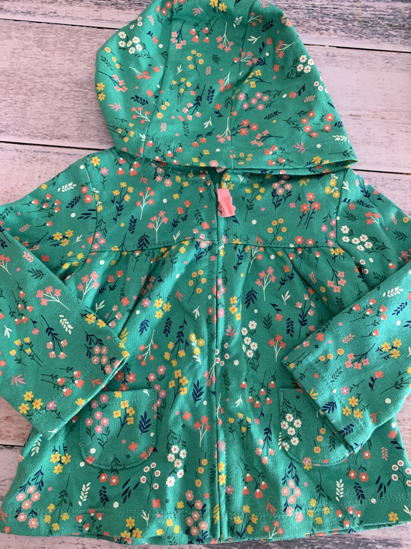 Carters Girls light green | Pink floral Hoodie Size: 12M light green | Pink floral