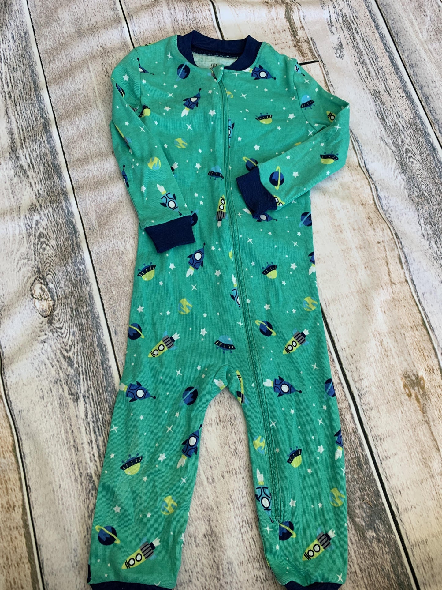 Little Me Boys light green | Space Pajamas Size: 24 months light green | Space