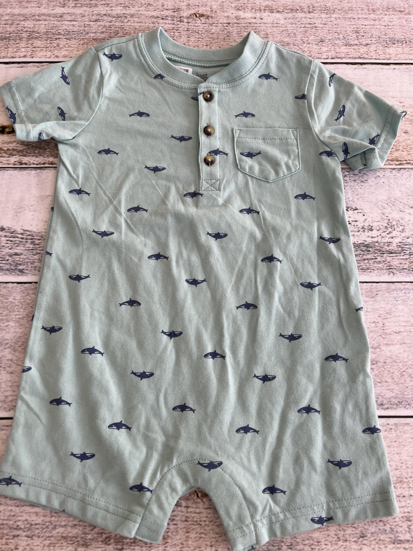Just Born Boys light green | whales Romper Size: 18 months light green | whales